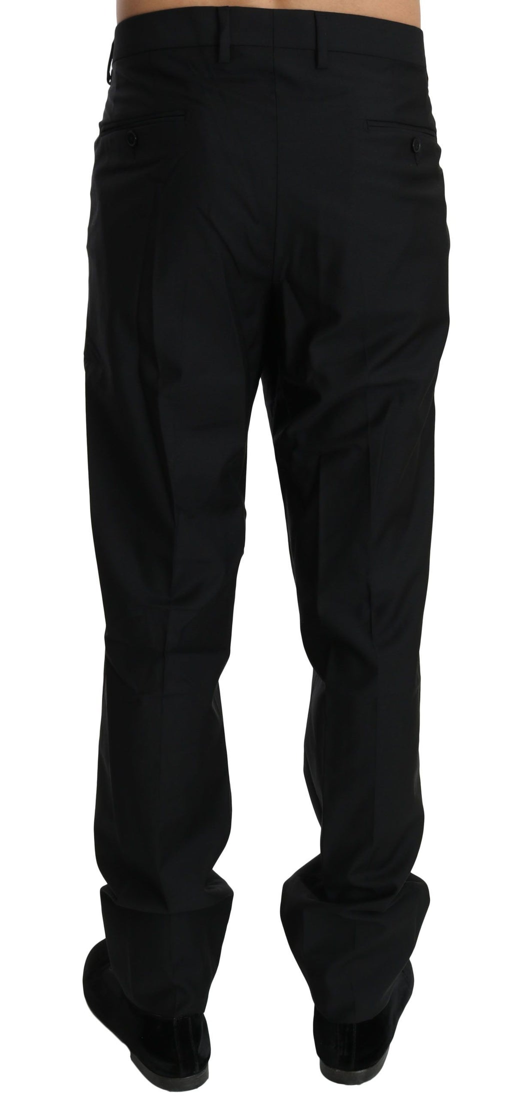 Dolce &amp; Gabbana Elegante schwarze Anzughose aus Schurwolle