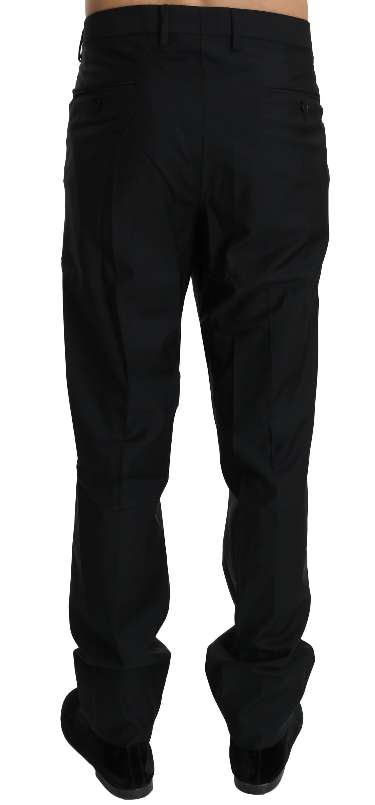 Dolce &amp; Gabbana Elegante schwarze Anzughose aus Schurwolle