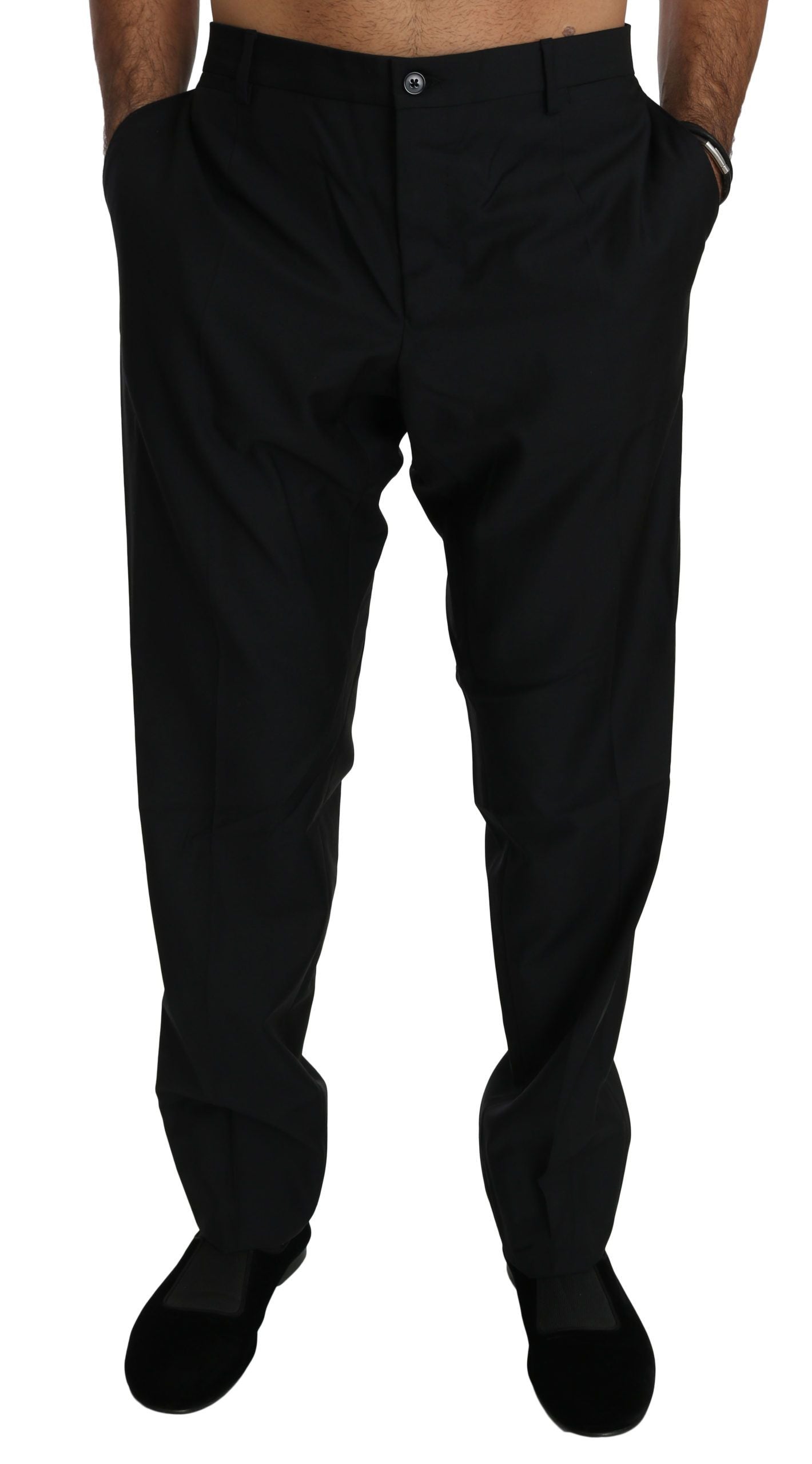 Dolce &amp; Gabbana Elegante schwarze Anzughose aus Schurwolle