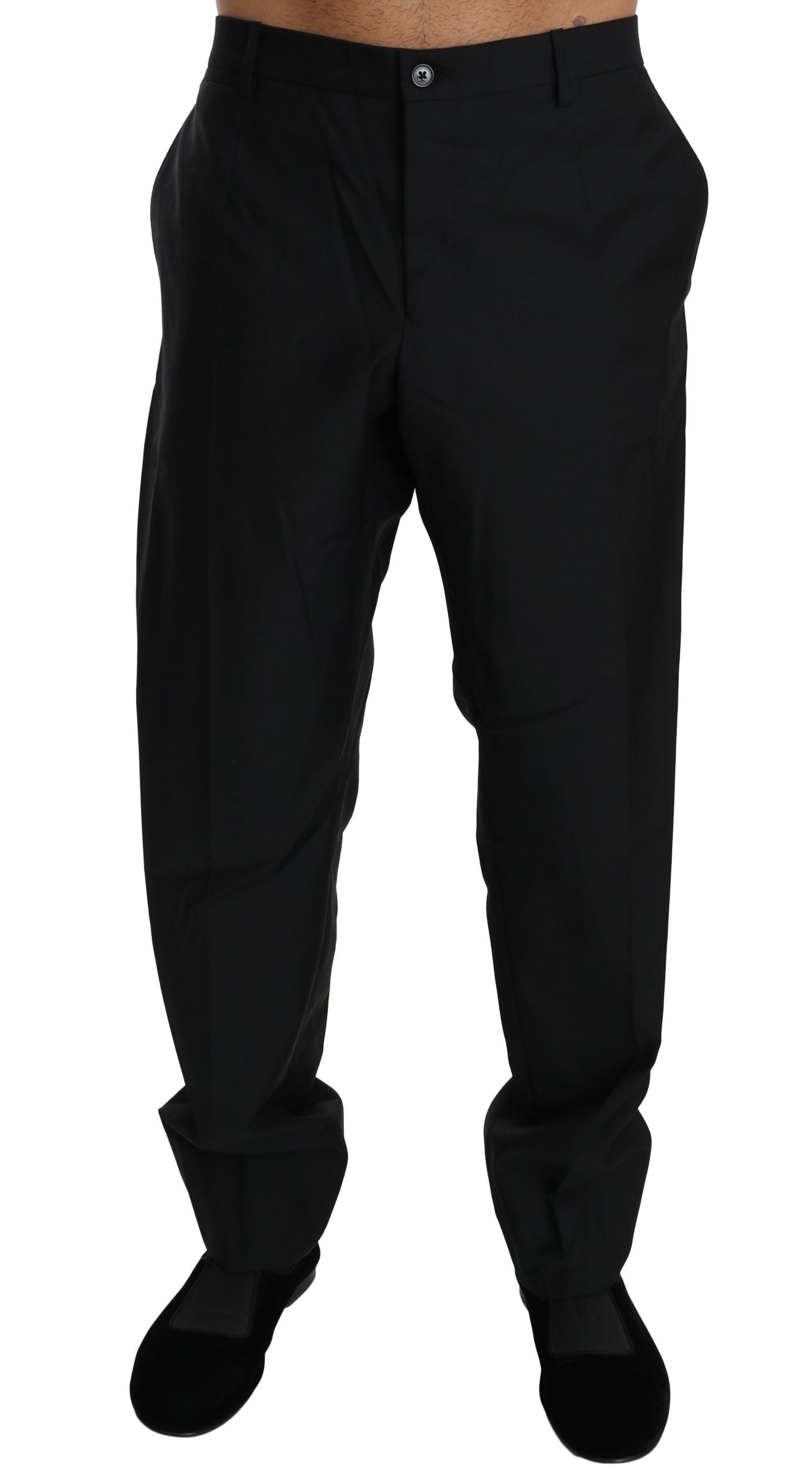 Dolce &amp; Gabbana Elegante schwarze Anzughose aus Schurwolle