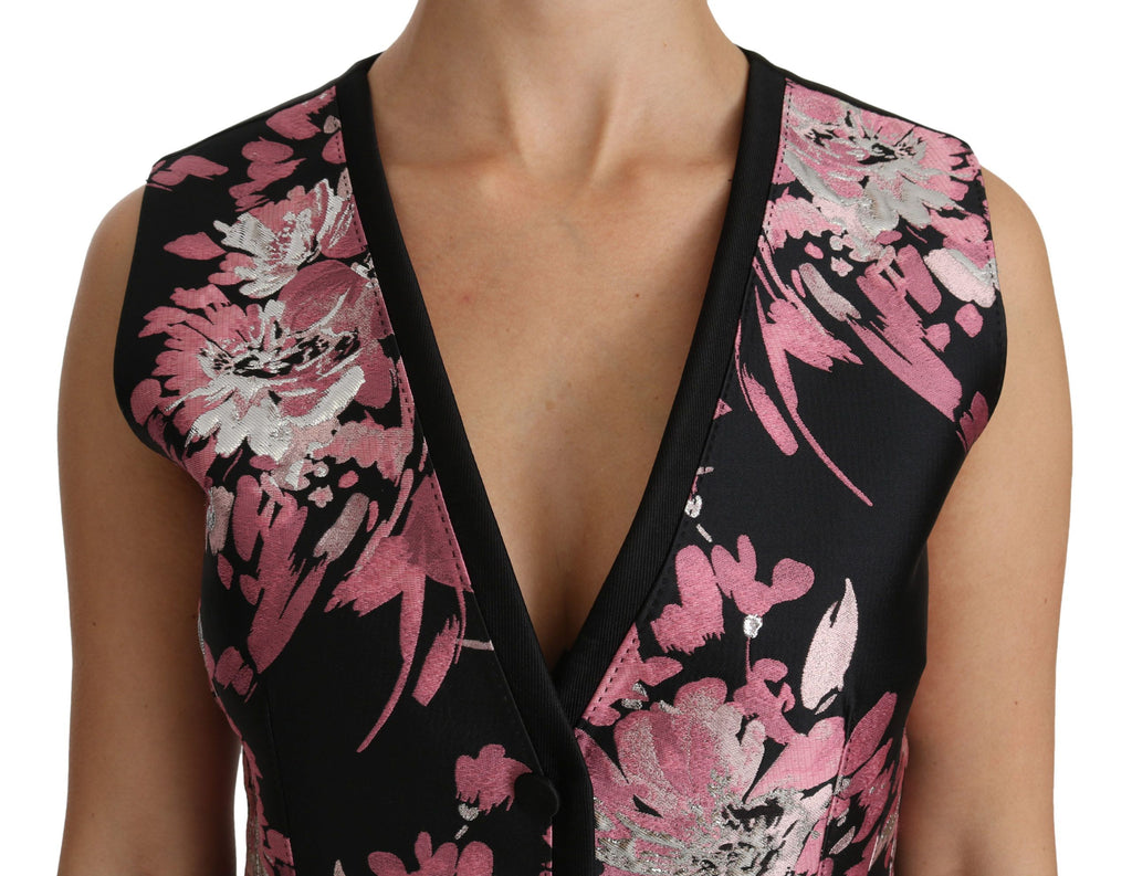 Dolce &amp; Gabbana - Débardeur plongeant élégant en brocart floral
