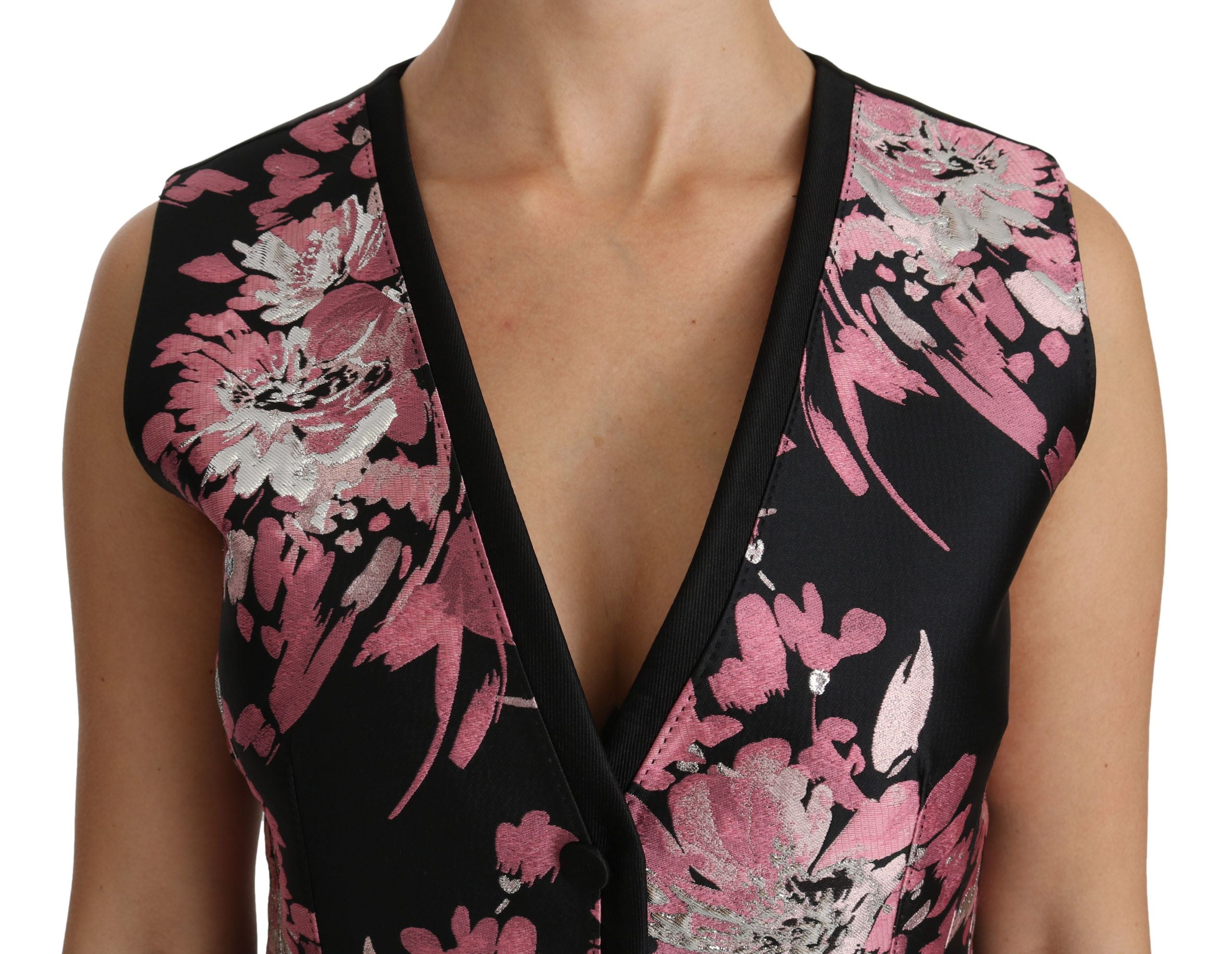 Dolce &amp; Gabbana - Débardeur plongeant élégant en brocart floral