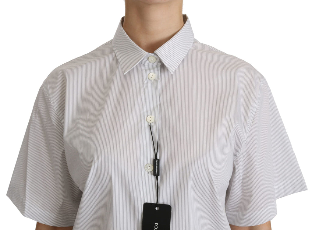 Dolce &amp; Gabbana Elegantes Poloshirt aus weißer Baumwolle