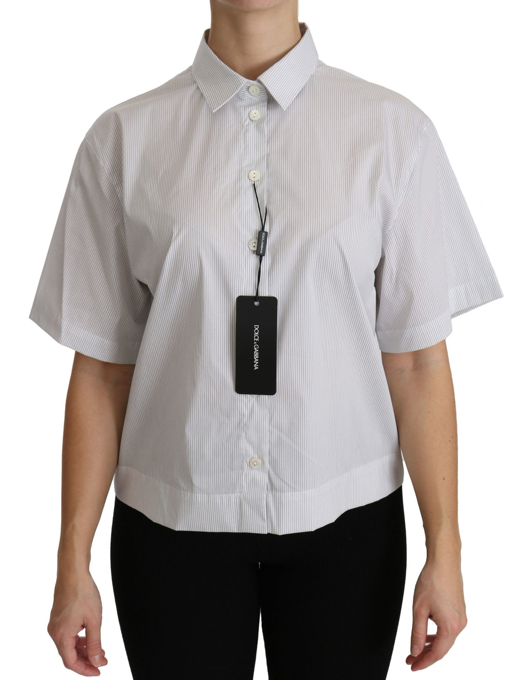 Dolce &amp; Gabbana Elegantes Poloshirt aus weißer Baumwolle