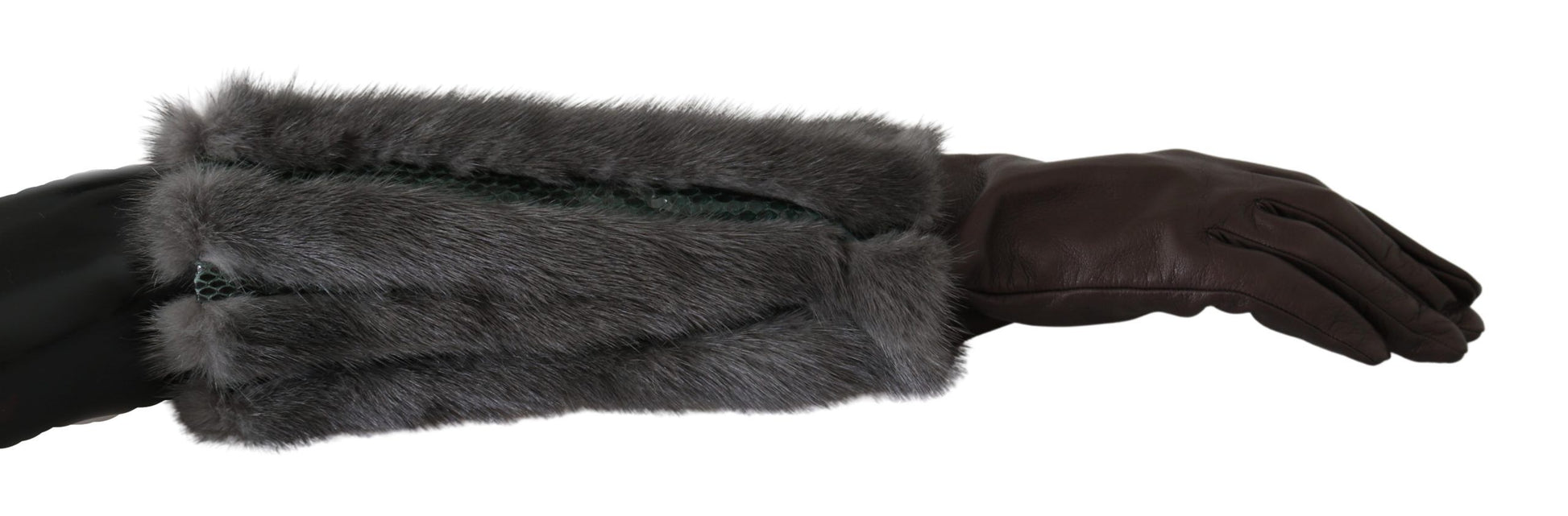 Dolce &amp; Gabbana – Elegante, mittellange Lederhandschuhe in Braun