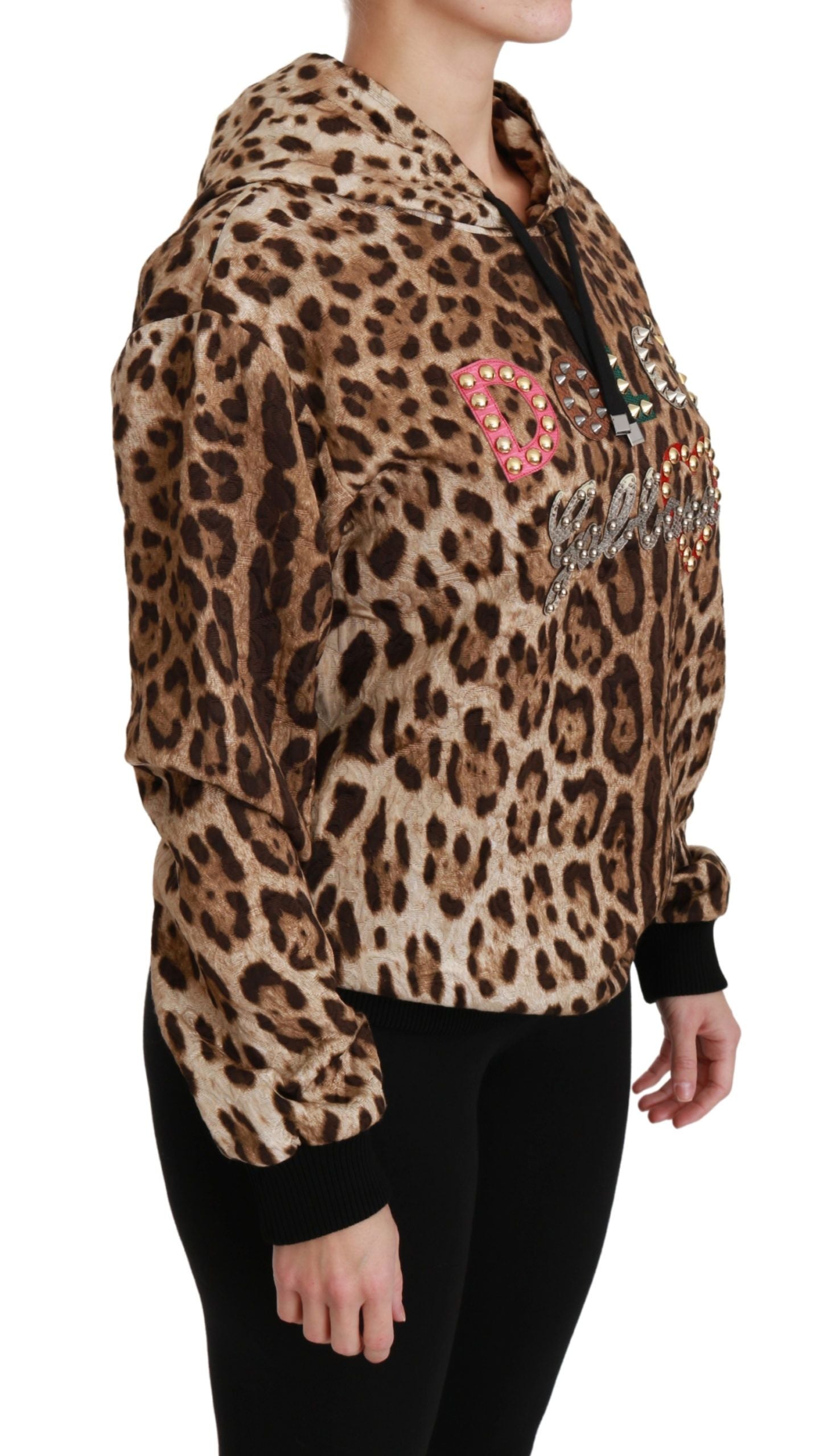 Dolce &amp; Gabbana Eleganter Kapuzenpullover mit Leopardenmuster