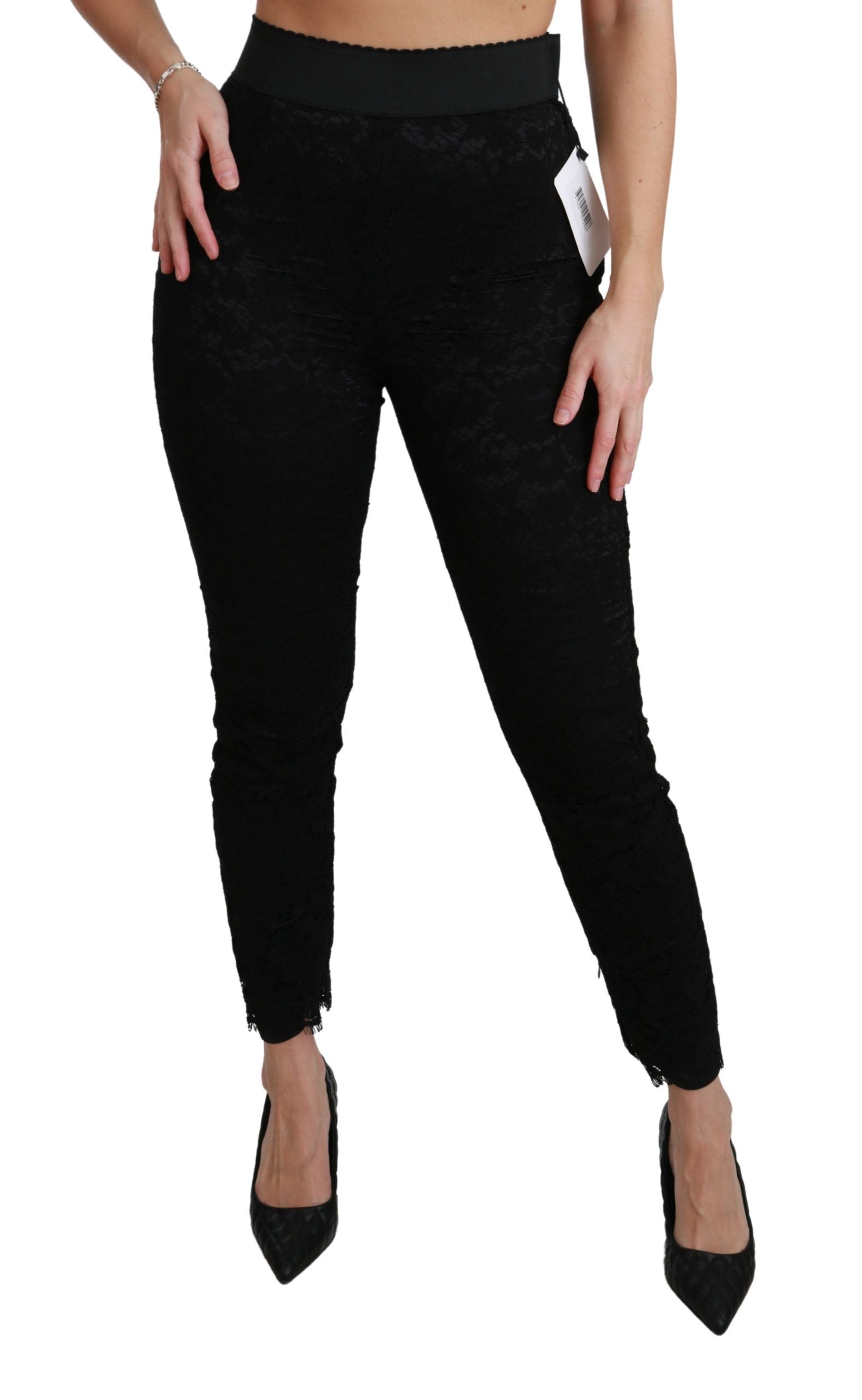 Pantalon élégant en dentelle taille haute Dolce &amp; Gabbana