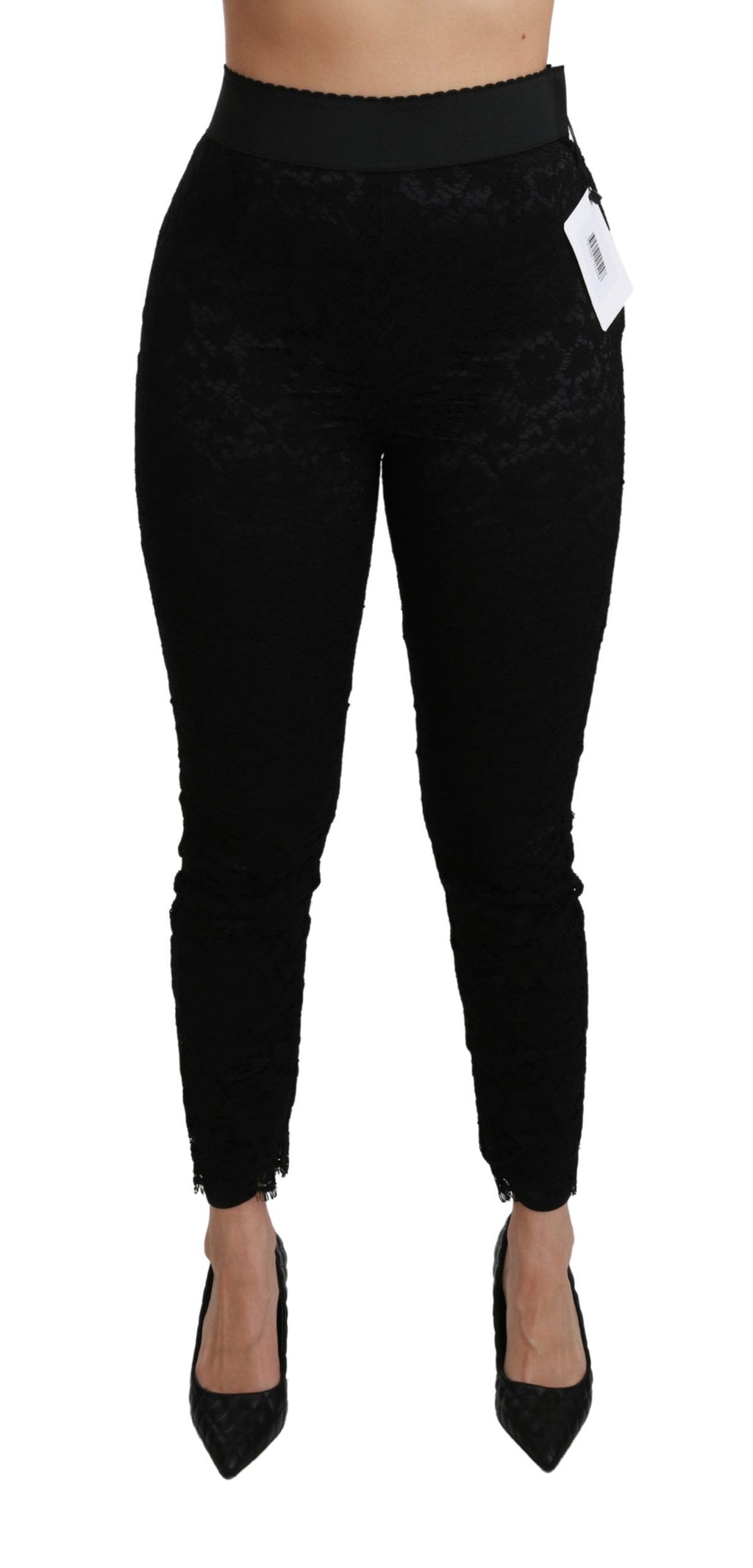 Dolce &amp; Gabbana Elegante High Waist Spitzenhose