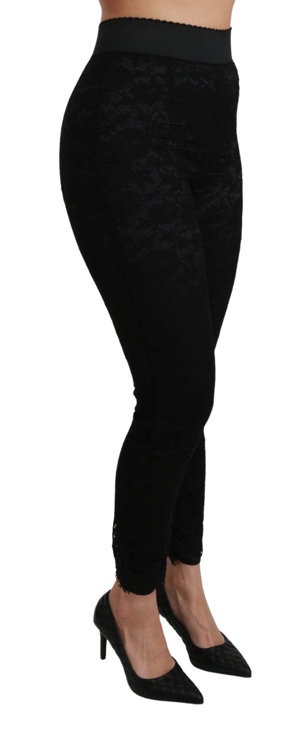 Pantalon élégant en dentelle taille haute Dolce &amp; Gabbana
