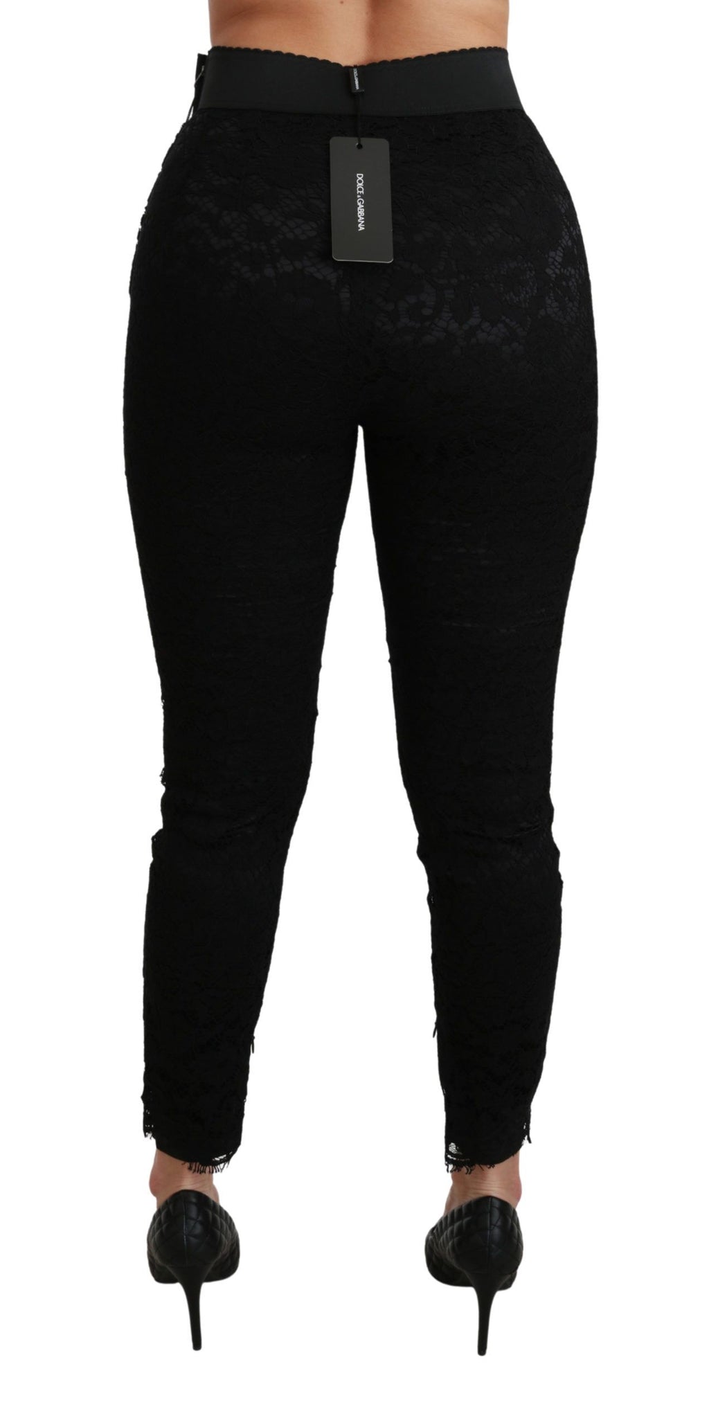 Dolce &amp; Gabbana Elegante High Waist Spitzenhose