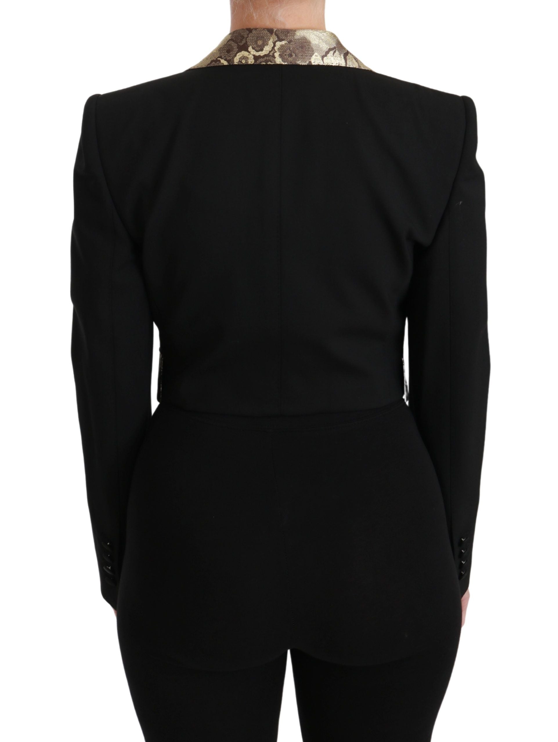 Ensemble veste et gilet à fleurs noir et or opulent de Dolce &amp; Gabbana