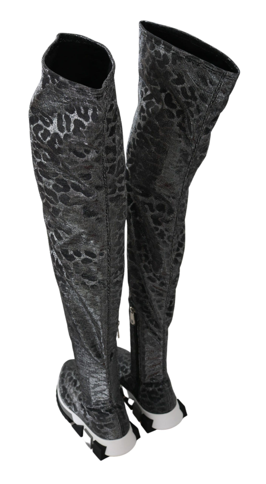 Dolce &amp; Gabbana Elegante Leoparden-Booties über dem Knie
