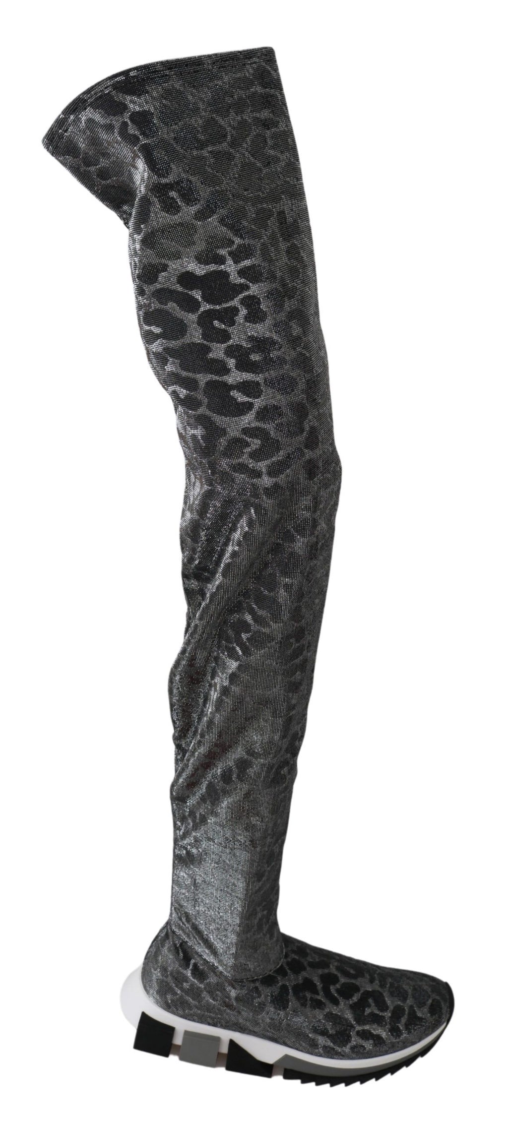 Dolce &amp; Gabbana Elegante Leoparden-Booties über dem Knie