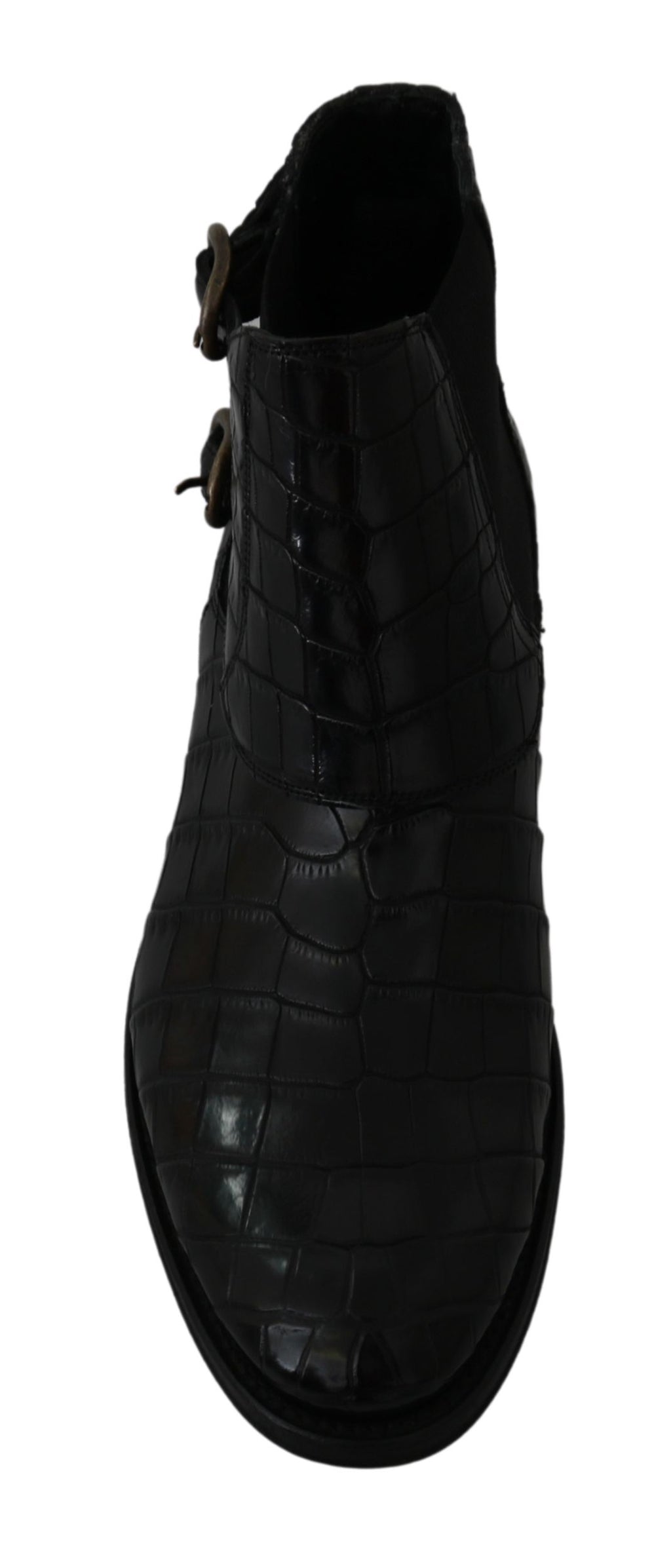 Dolce &amp; Gabbana Elegante Derby-Brogue-Stiefel aus exotischem Leder