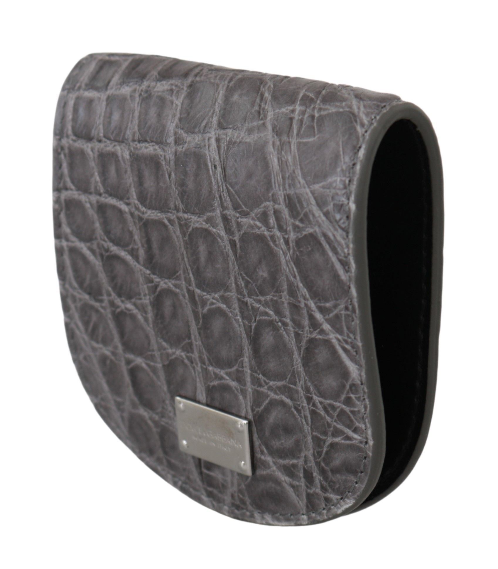 Étui portefeuille en cuir gris exotique Dolce &amp; Gabbana pour préservatifs