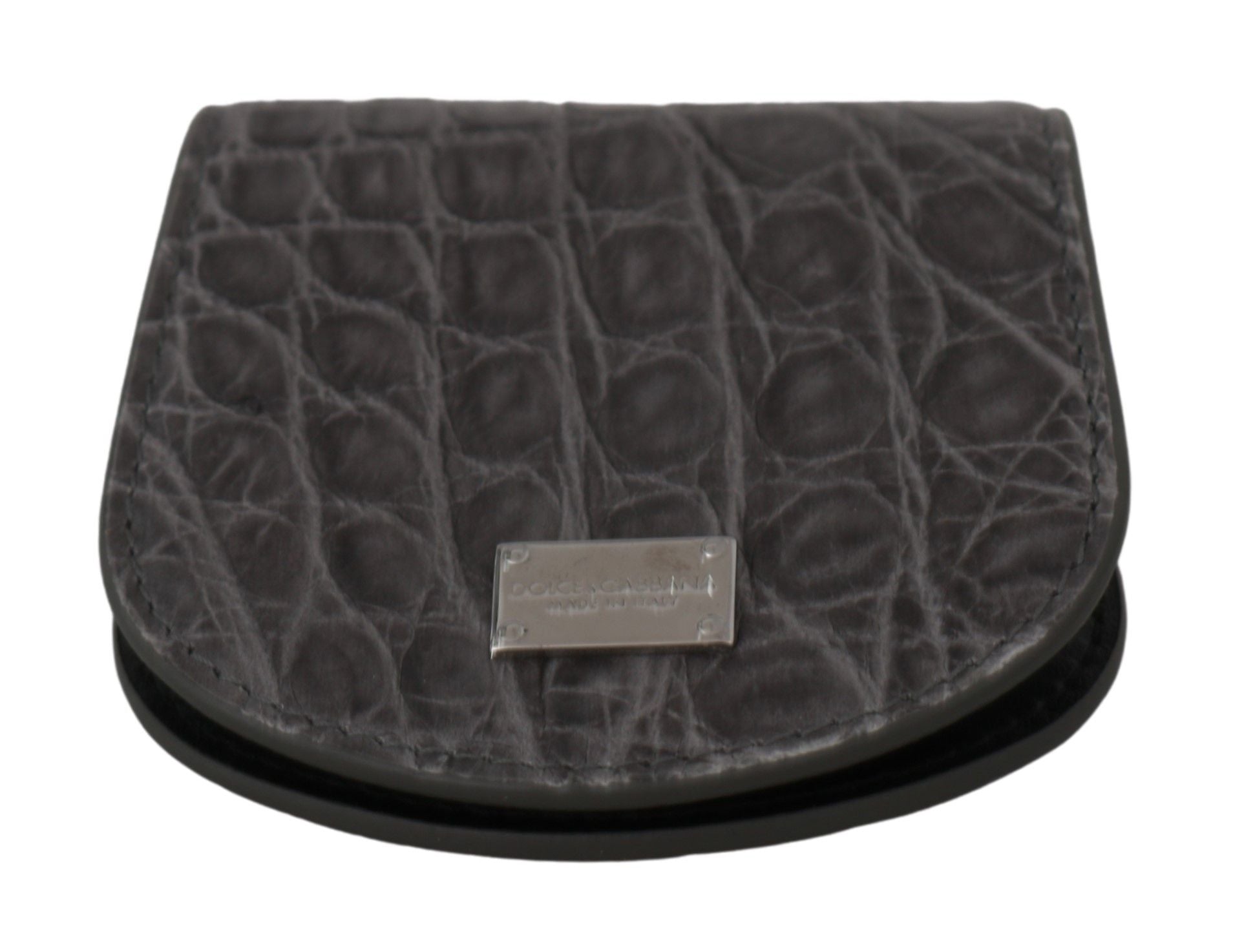 Étui portefeuille en cuir gris exotique Dolce &amp; Gabbana pour préservatifs