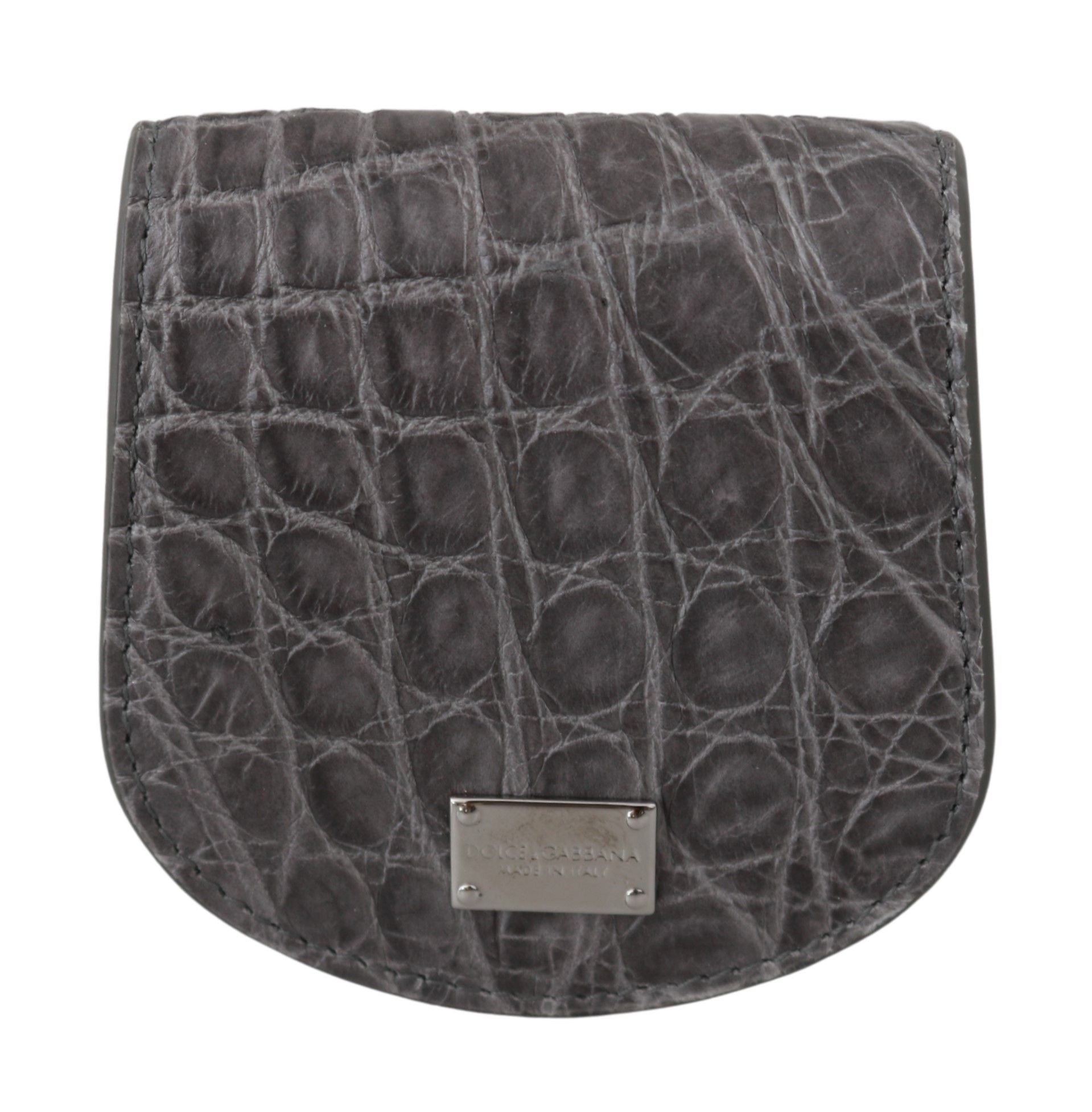 Étui portefeuille en cuir gris exotique Dolce &amp; Gabbana pour préservatifs