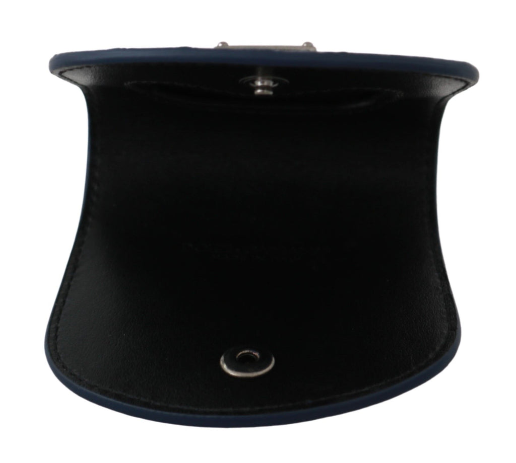 Dolce &amp; Gabbana Elegante blaue Caimano Leder-Kondomhülle