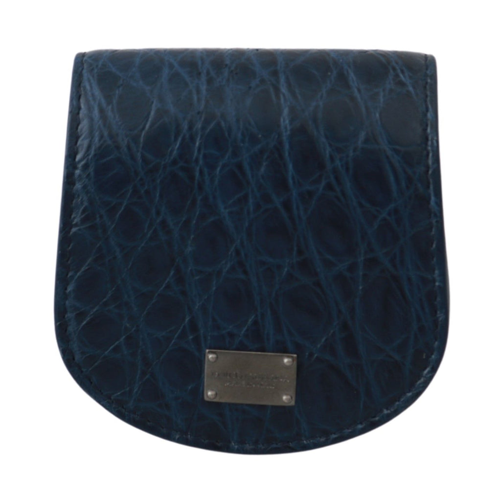 Dolce &amp; Gabbana Elegante blaue Caimano Leder-Kondomhülle