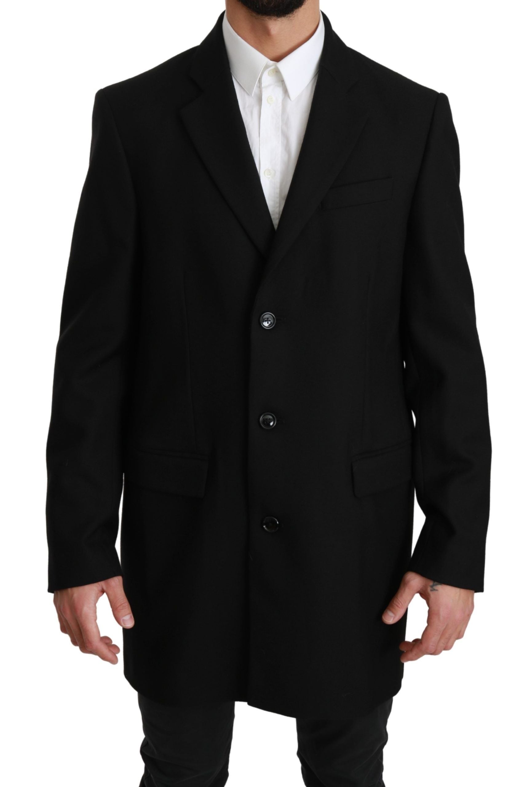 Blazer formel élégant en laine noire Dolce &amp; Gabbana