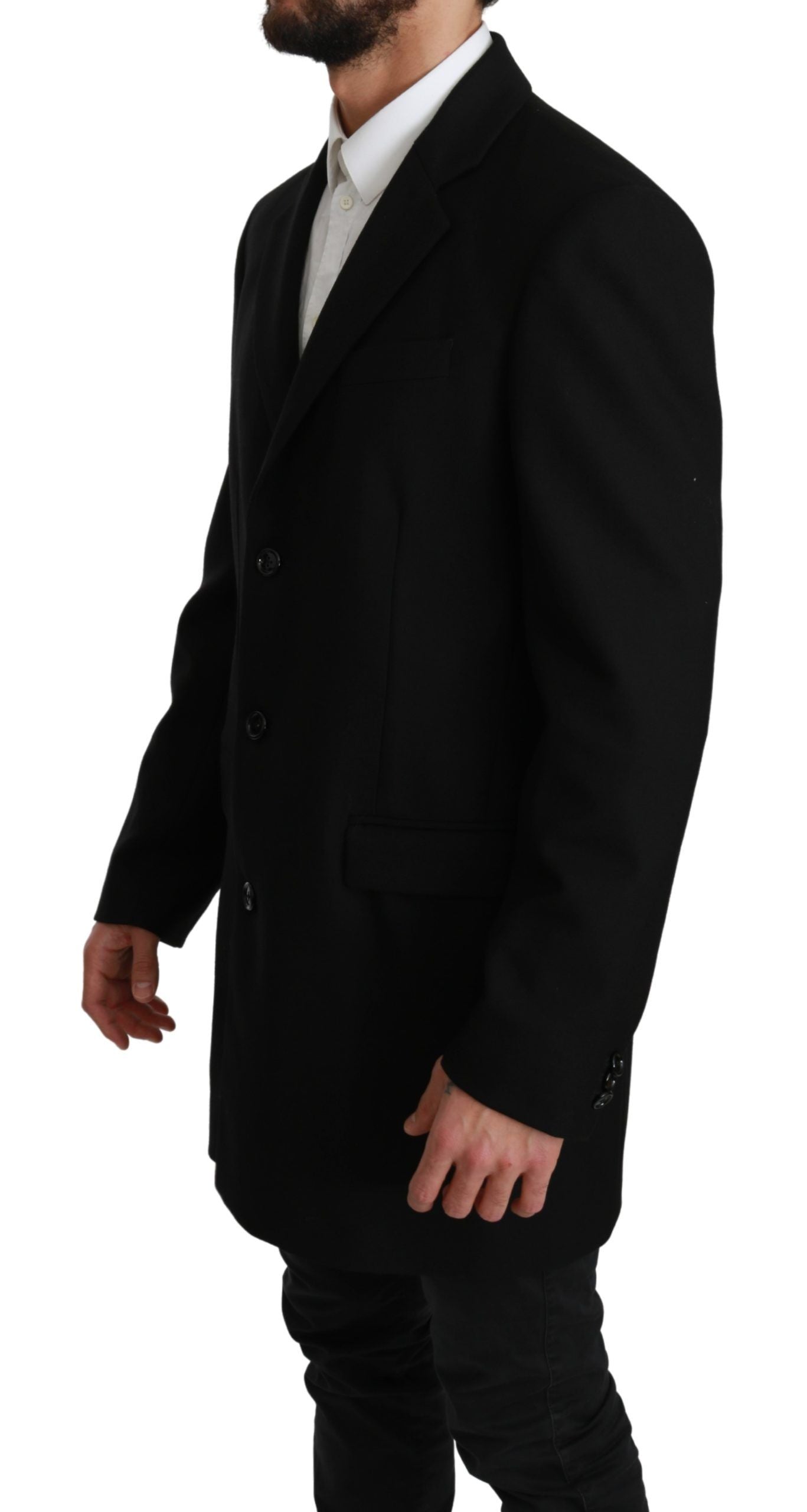 Blazer formel élégant en laine noire Dolce &amp; Gabbana