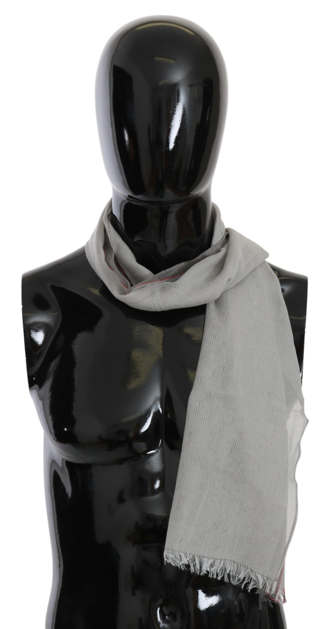 Costume National Eleganter Herrenschal aus grauer Baumwolle
