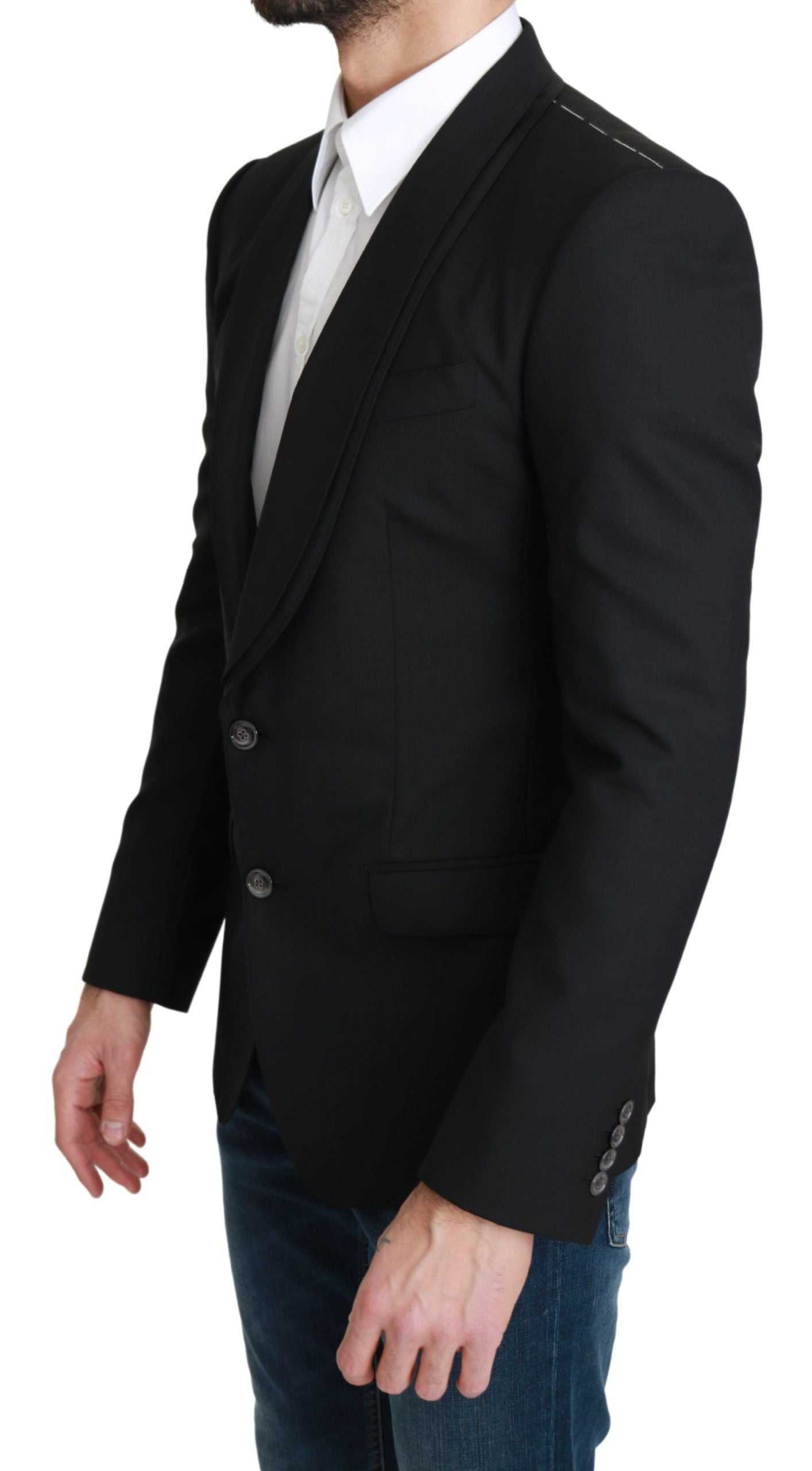 Blazer formel élégant en laine vierge noire Dolce &amp; Gabbana