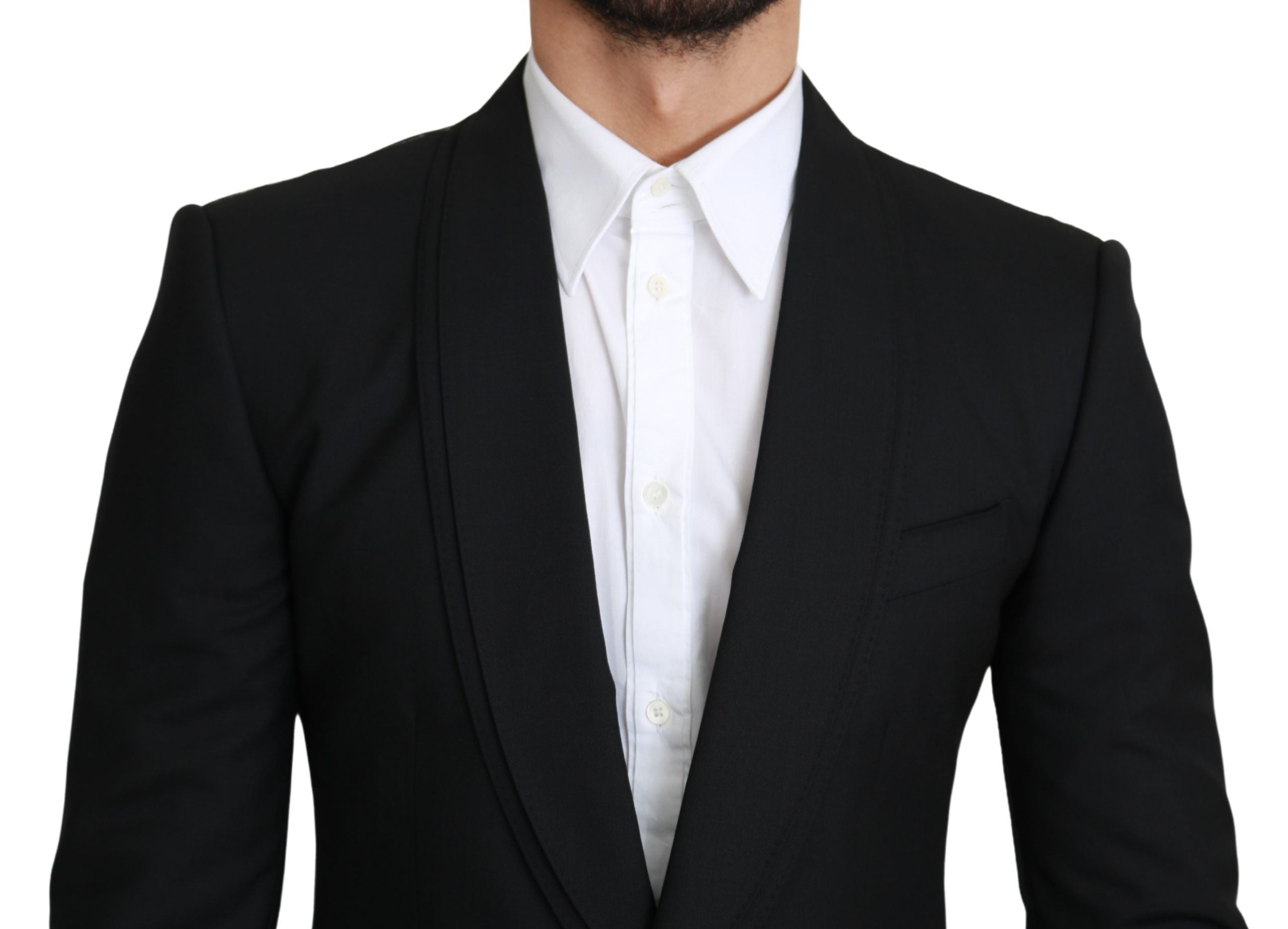 Blazer formel élégant en laine vierge noire Dolce &amp; Gabbana