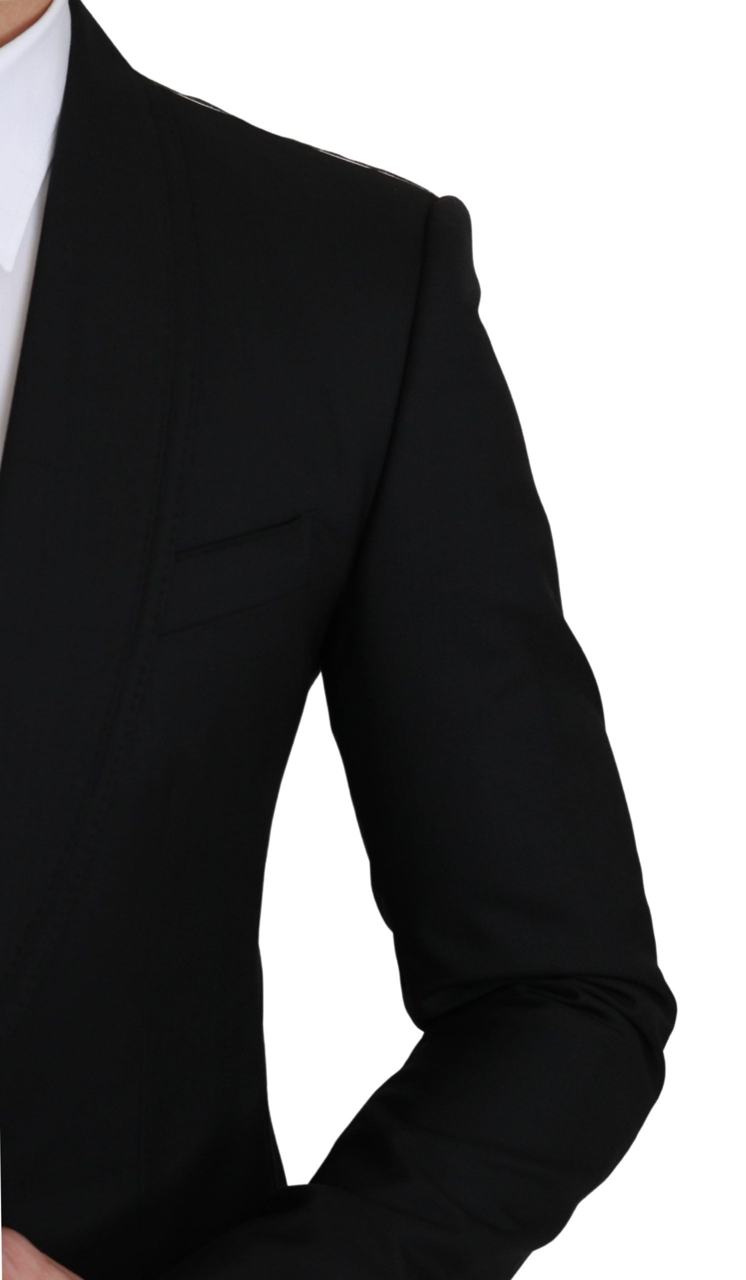 Blazer formel élégant en laine vierge noire Dolce &amp; Gabbana