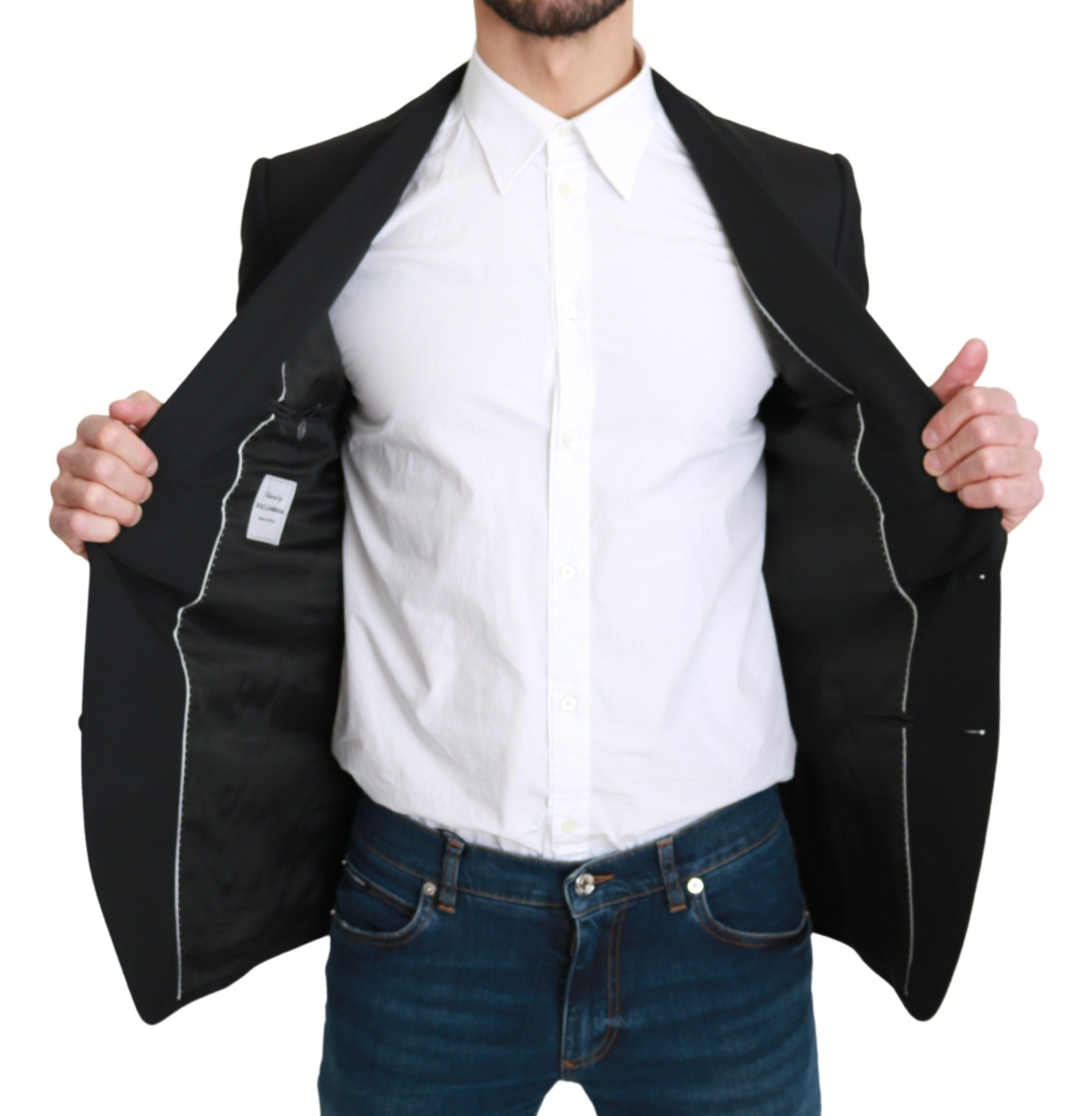 Blazer formel élégant en laine vierge noire Dolce &amp; Gabbana
