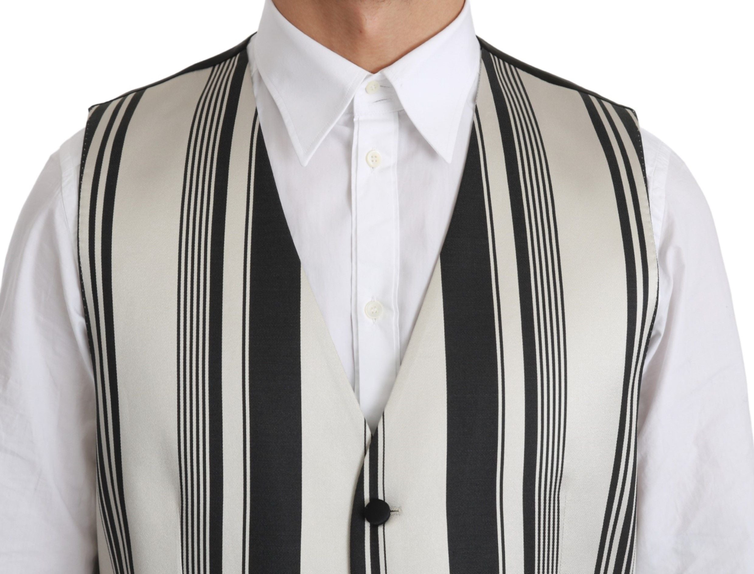 Gilet en coton et soie à rayures Dolce &amp; Gabbana