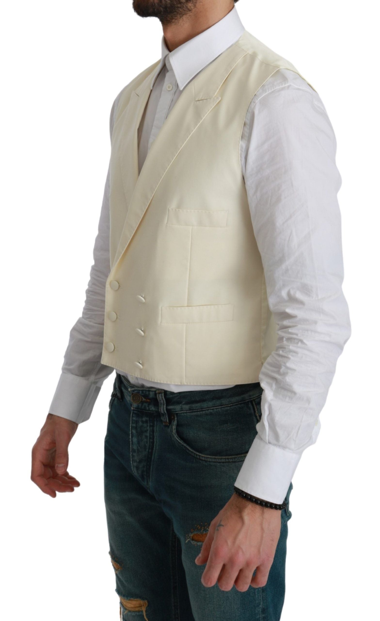 Dolce &amp; Gabbana Élégant gilet en laine crème