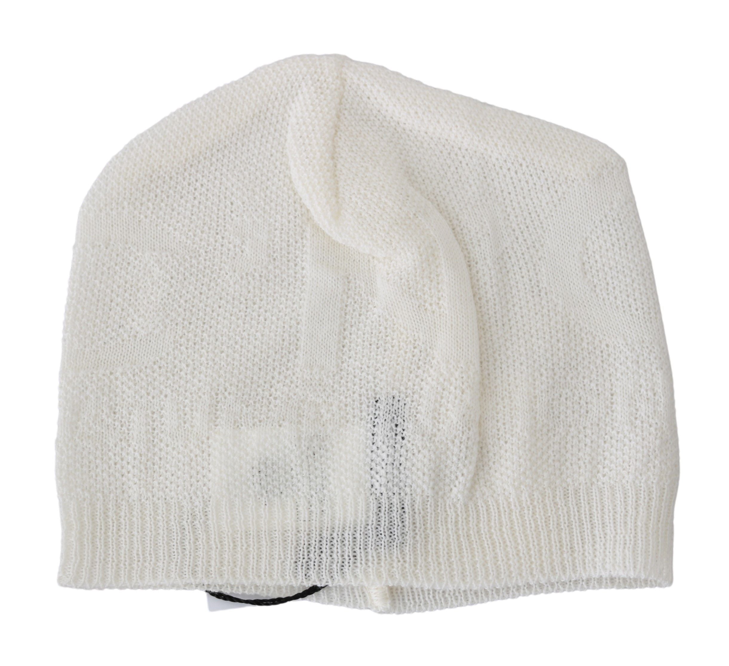Bonnet élégant en laine mélangée blanche Costume National
