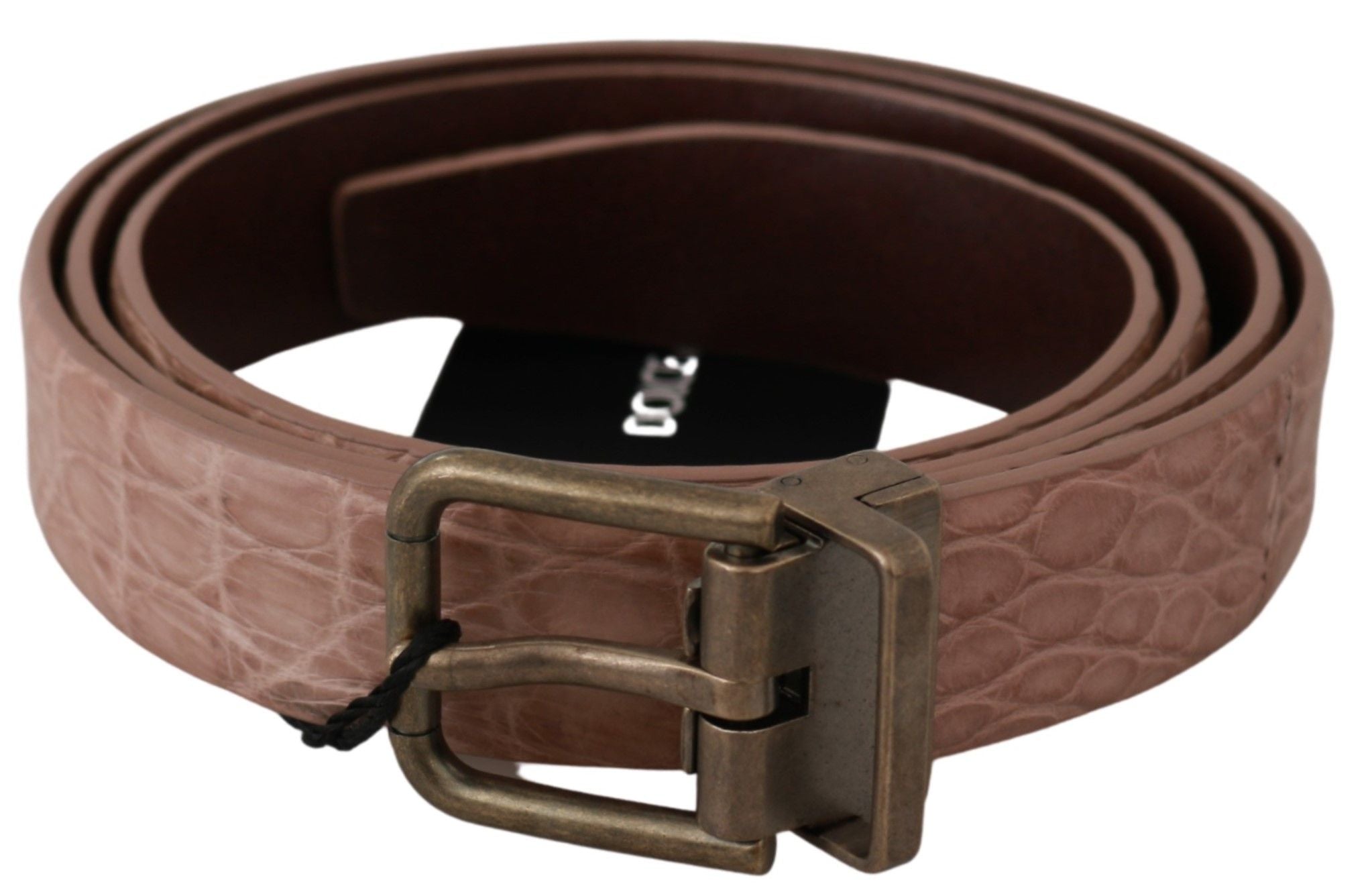 Ceinture élégante Dolce &amp; Gabbana en peau exotique avec boucle dorée brossée