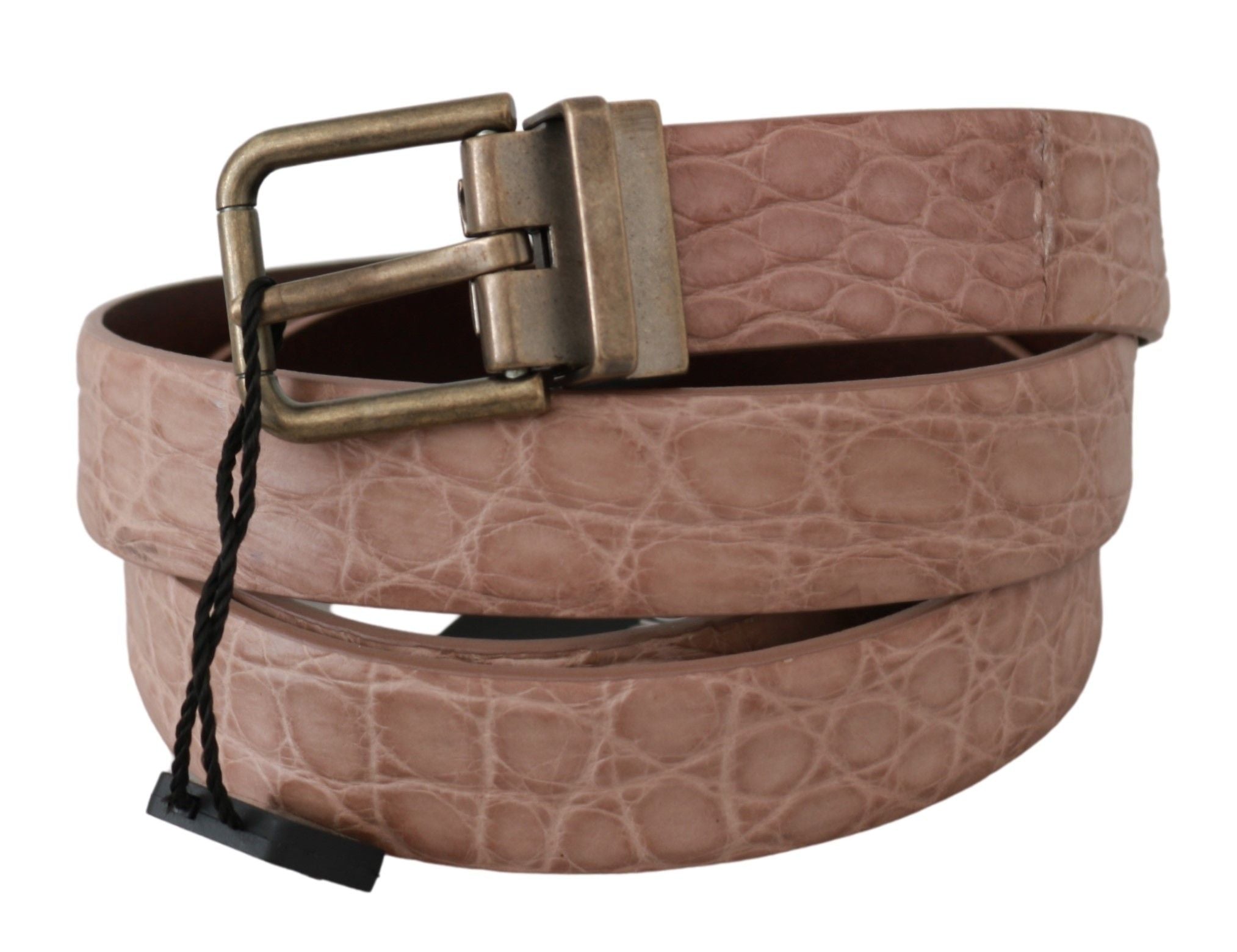 Ceinture élégante Dolce &amp; Gabbana en peau exotique avec boucle dorée brossée