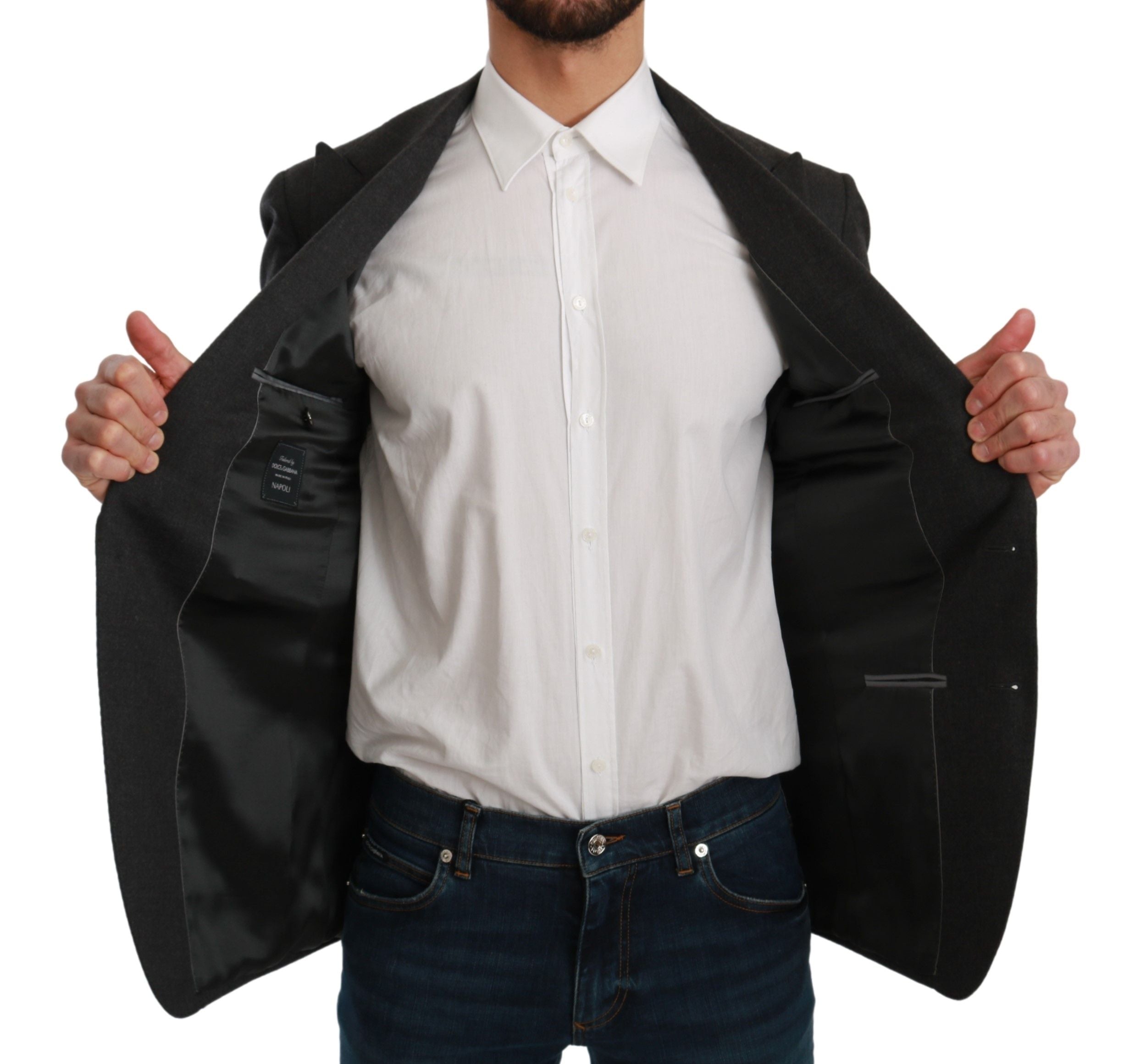 Blazer formel élégant gris coupe slim Dolce &amp; Gabbana