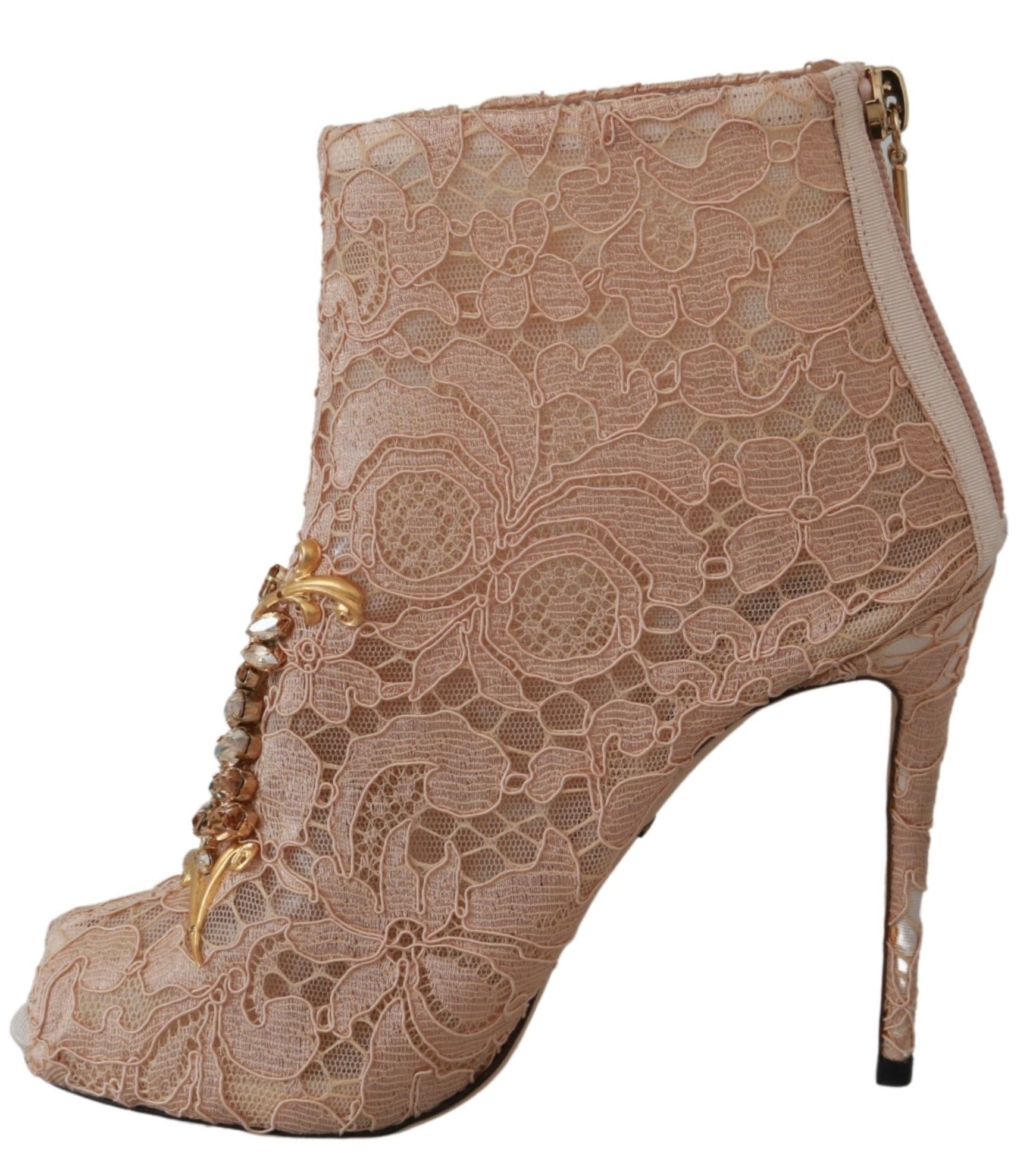 Escarpins élégants en dentelle Dolce &amp; Gabbana avec détails en cristal