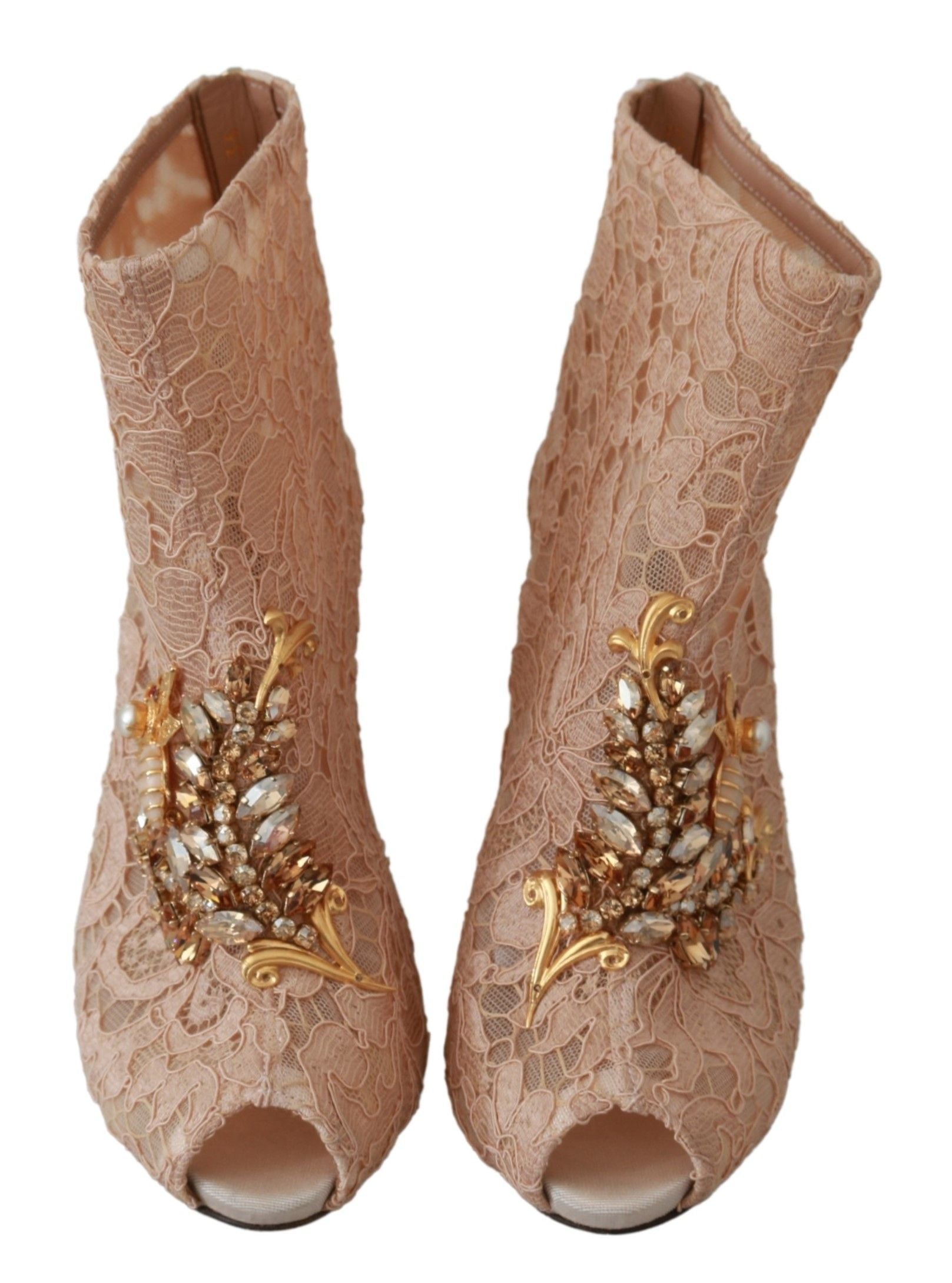 Escarpins élégants en dentelle Dolce &amp; Gabbana avec détails en cristal