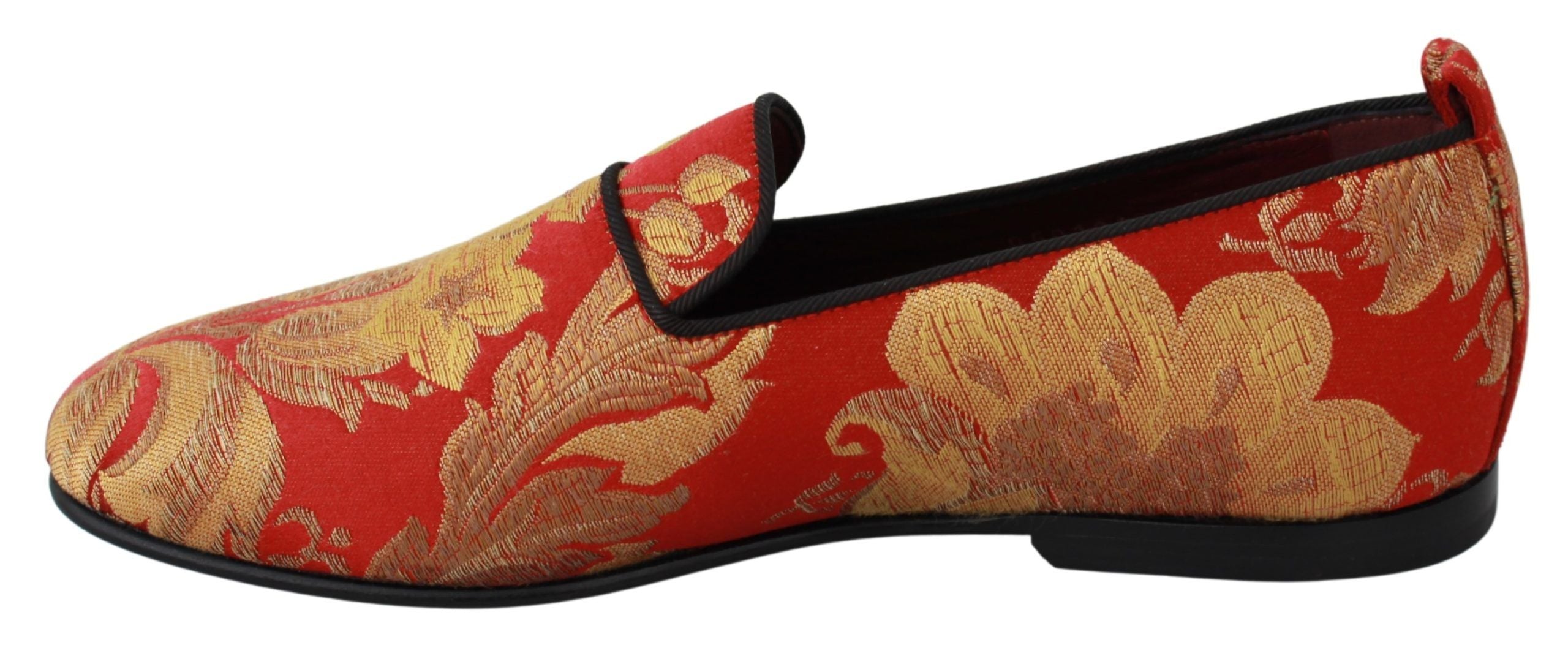 Mocassins Dolce &amp; Gabbana en brocart or rose
