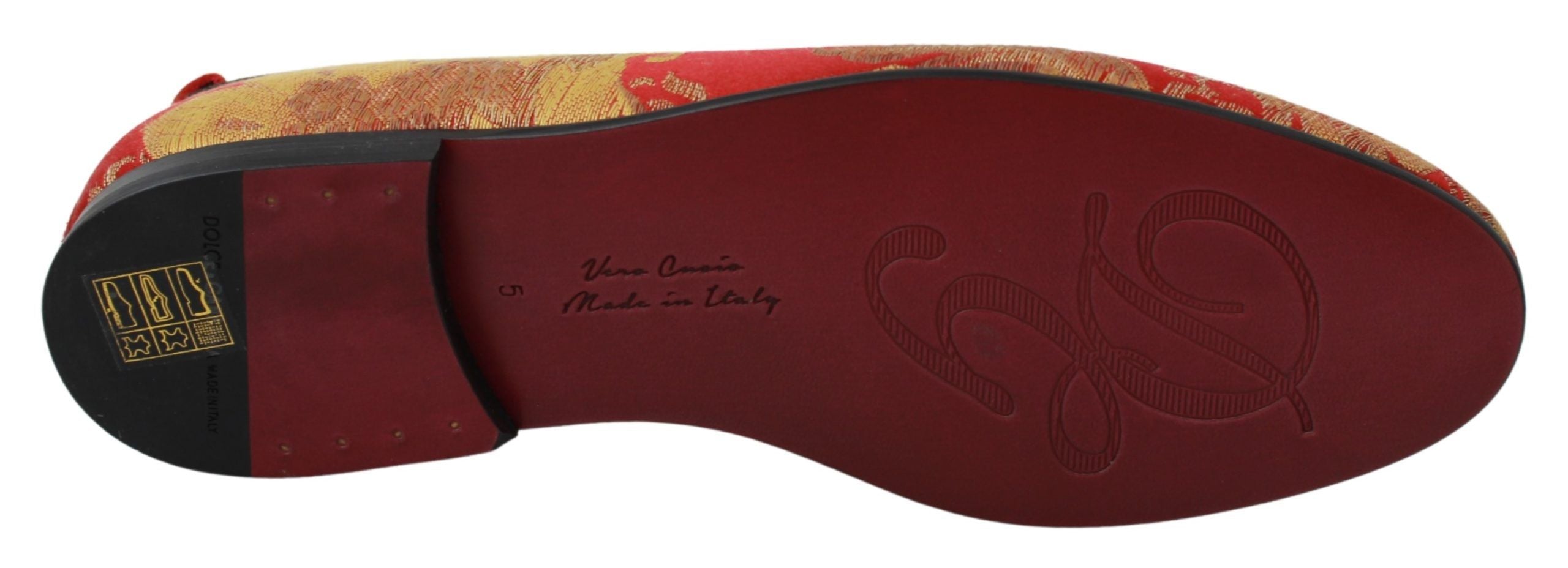 Mocassins Dolce &amp; Gabbana en brocart or rose