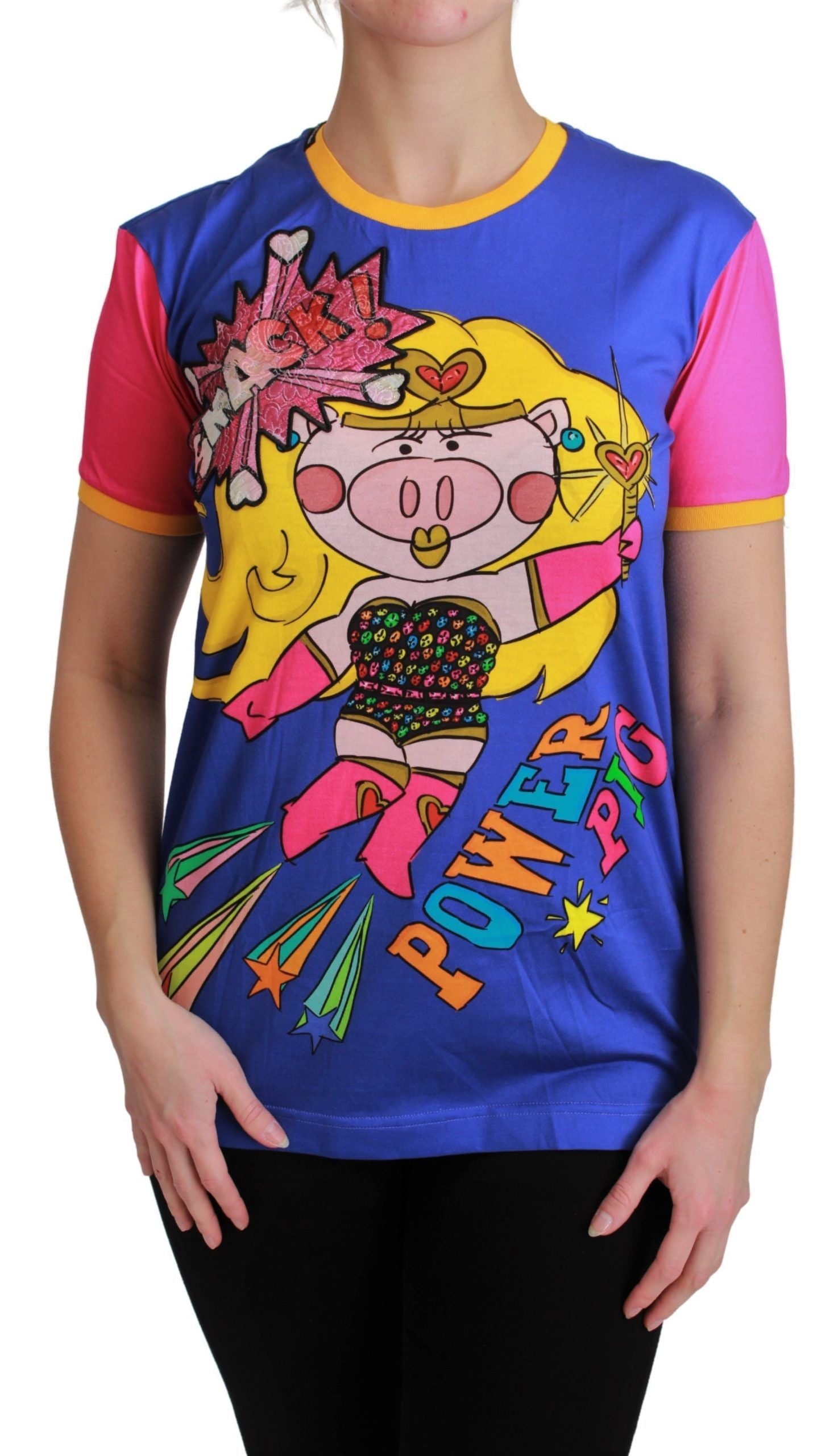 Dolce &amp; Gabbana – Schickes Baumwoll-T-Shirt mit Rundhalsausschnitt und Supergirl-Motiv