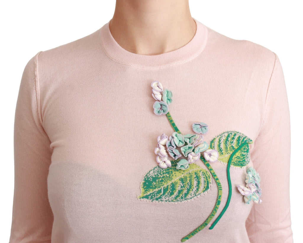 Dolce &amp; Gabbana – Pullover aus Seidenmischung mit Blumenstickerei