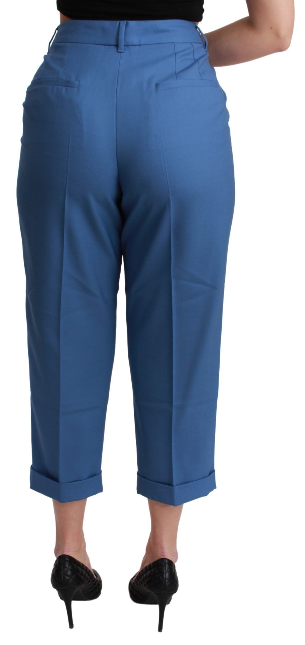 Pantalon élégant à revers en laine plissée Dolce &amp; Gabbana
