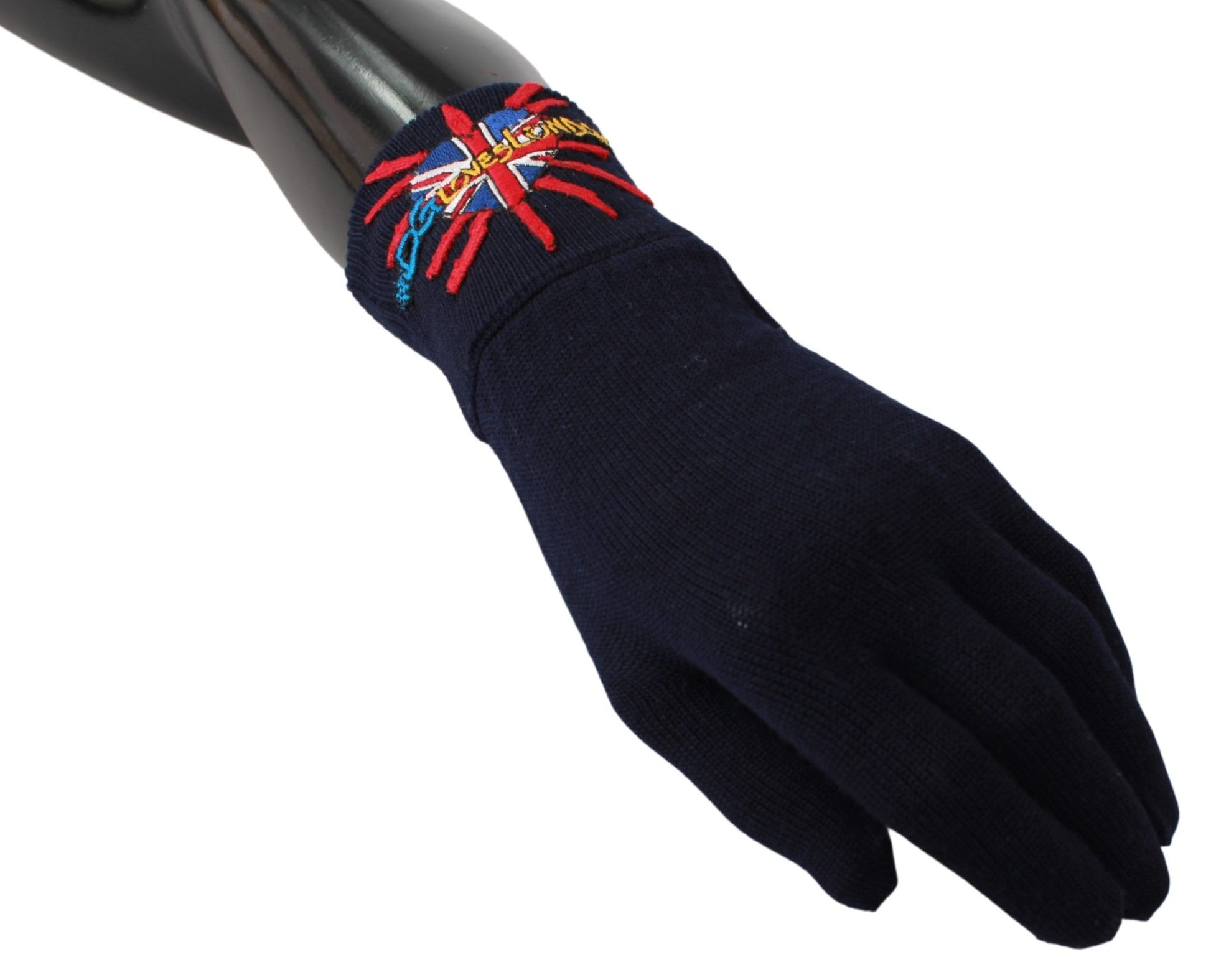 Dolce &amp; Gabbana Blaue Unisex-Handschuhe aus Schurwolle