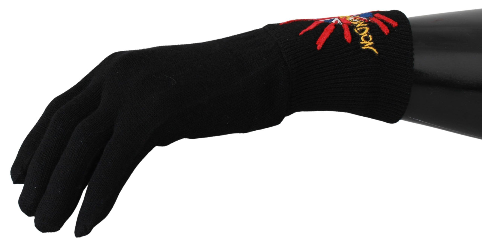 Dolce &amp; Gabbana Elegante schwarze Unisex-Handschuhe aus Schurwolle