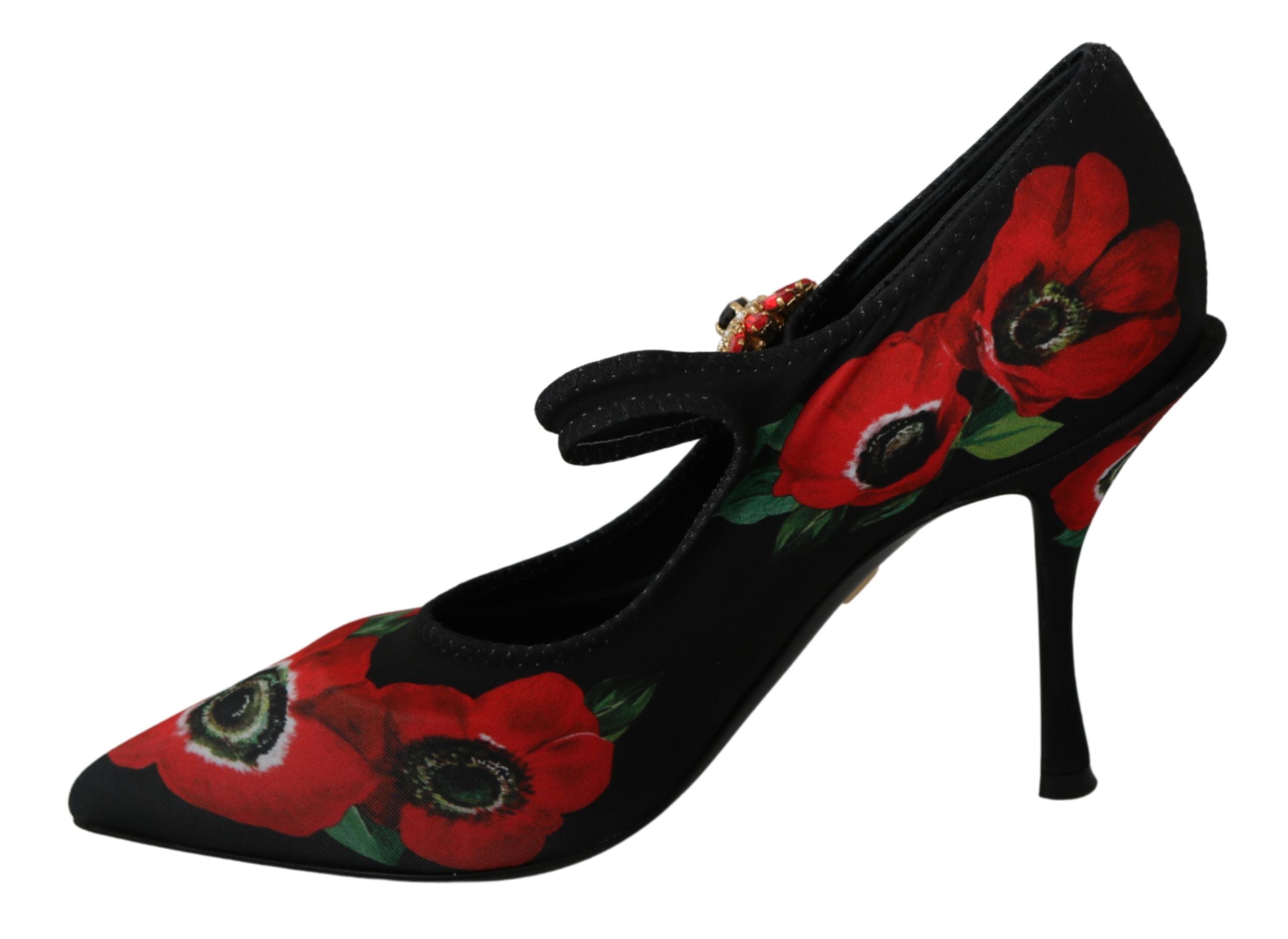 Escarpins Mary Janes à fleurs Dolce &amp; Gabbana avec détails en cristal