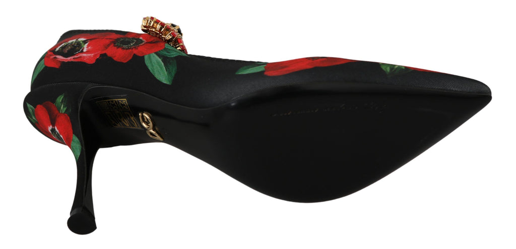 Dolce &amp; Gabbana – Mary-Janes-Pumps mit Blumenmuster und Kristalldetail