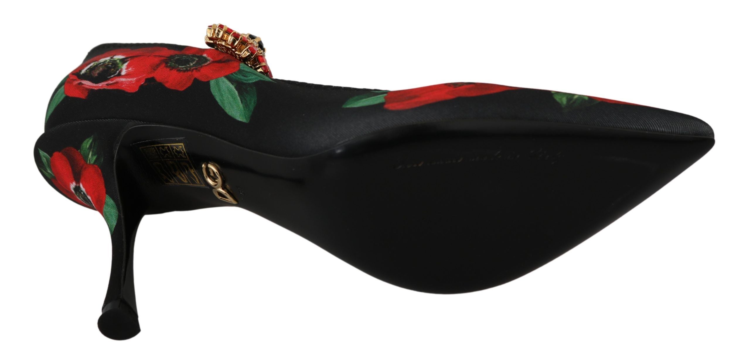 Escarpins Mary Janes à fleurs Dolce &amp; Gabbana avec détails en cristal