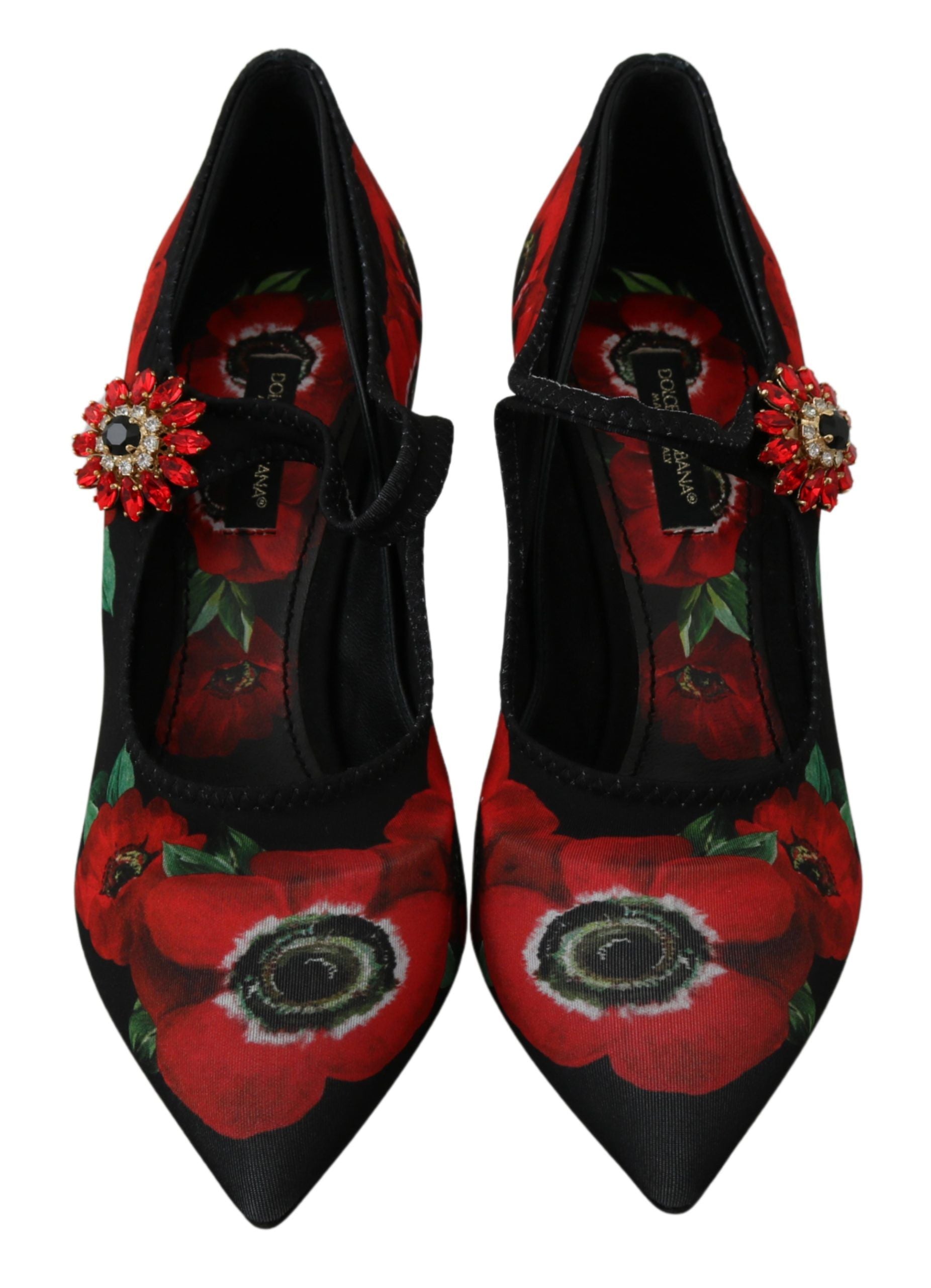 Escarpins Mary Janes à fleurs Dolce &amp; Gabbana avec détails en cristal