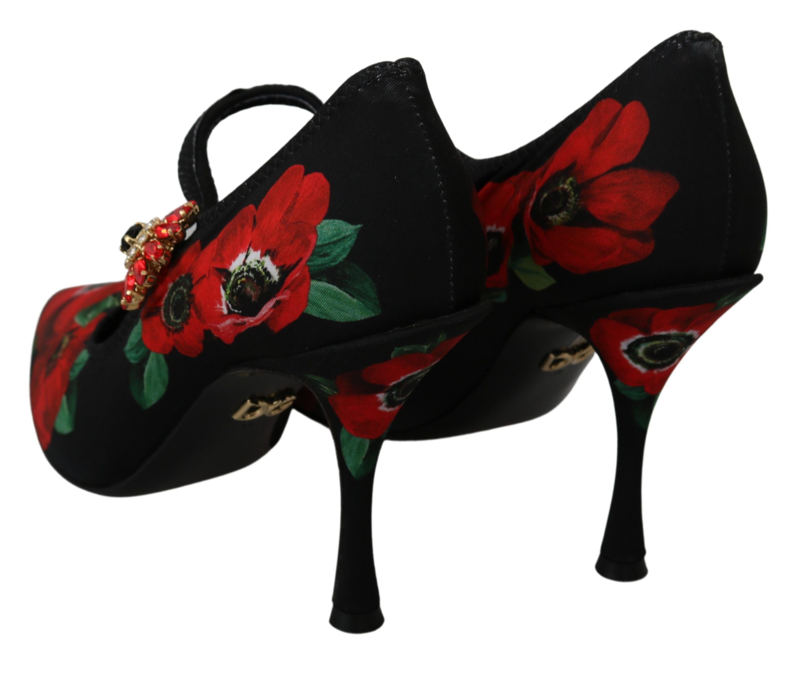 Escarpins Mary Janes à fleurs Dolce &amp; Gabbana avec détails en cristal